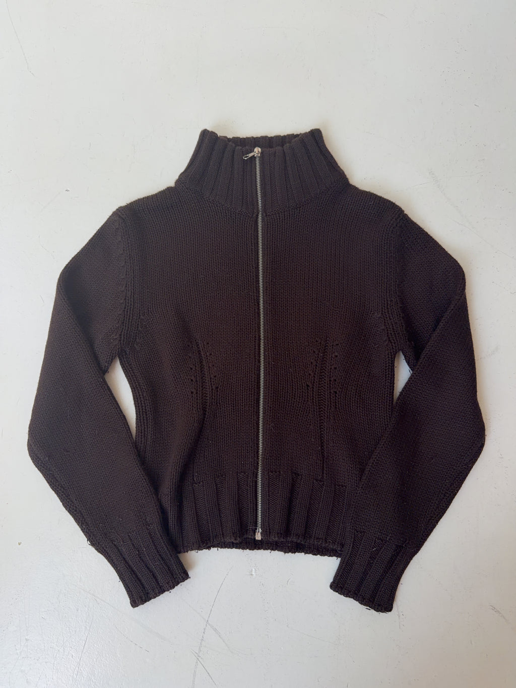 Vintage Sisley Knit Zip Jacket (S)