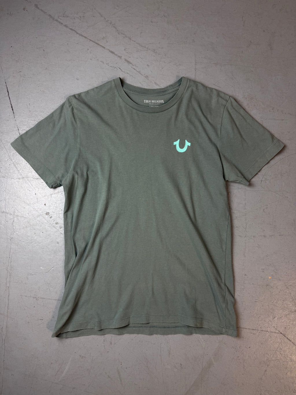 Produktbild von Vintage True Religion Blue/Grey Backprint T-Shirt M von vorne