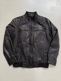 Vintage Brown Christian Berg Leather Jacket für Jungs. Y2K Second Hand 2000s Fashion