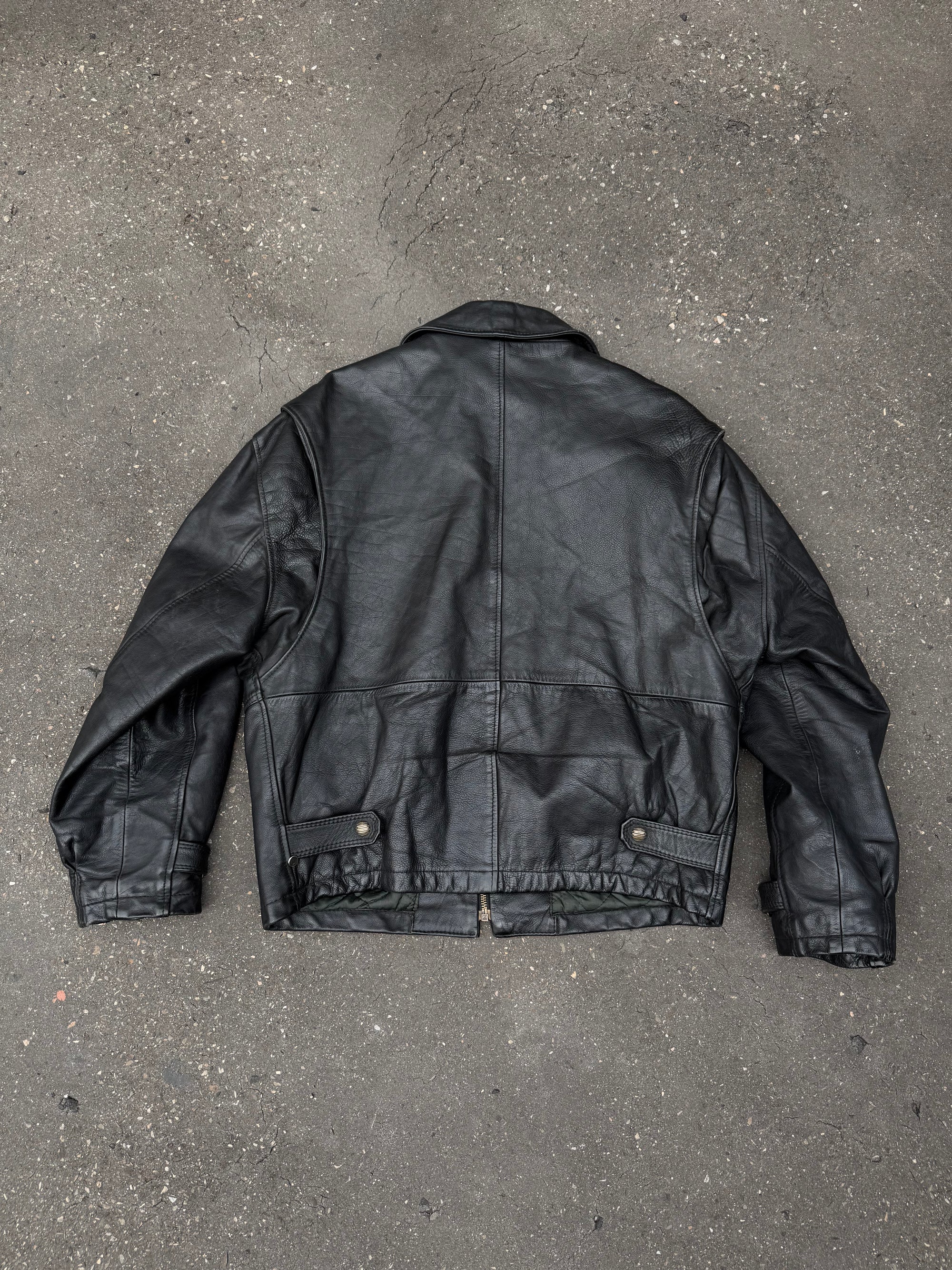 Vintage Fery Black Long Leather Jacket XL