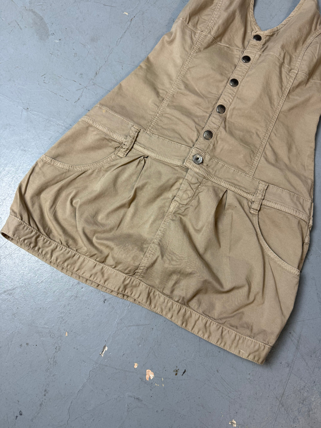 Vintage Neckholder Cargo Dress S/M