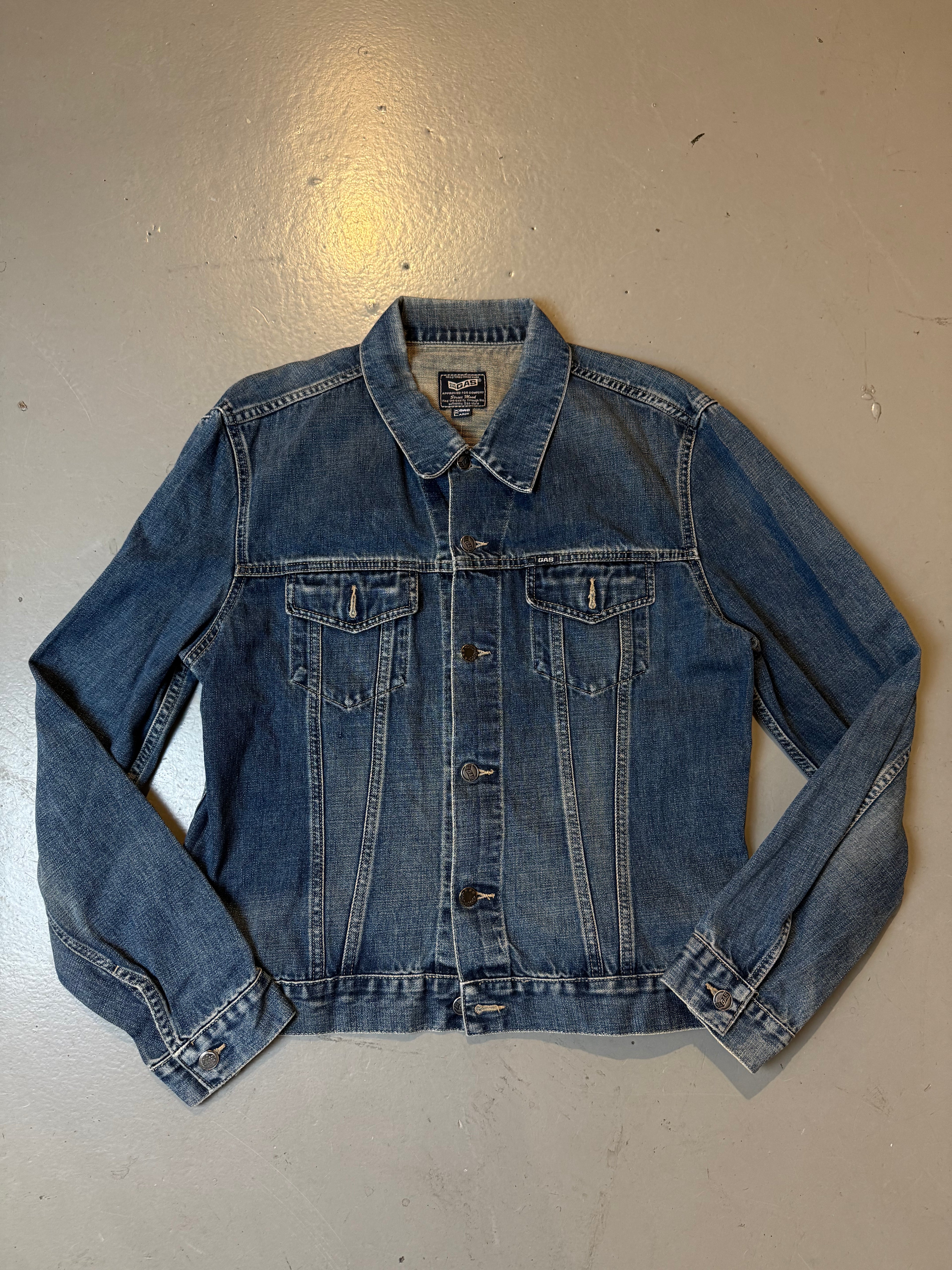 Vintage GAS Blue Washed Denim Jacket XL