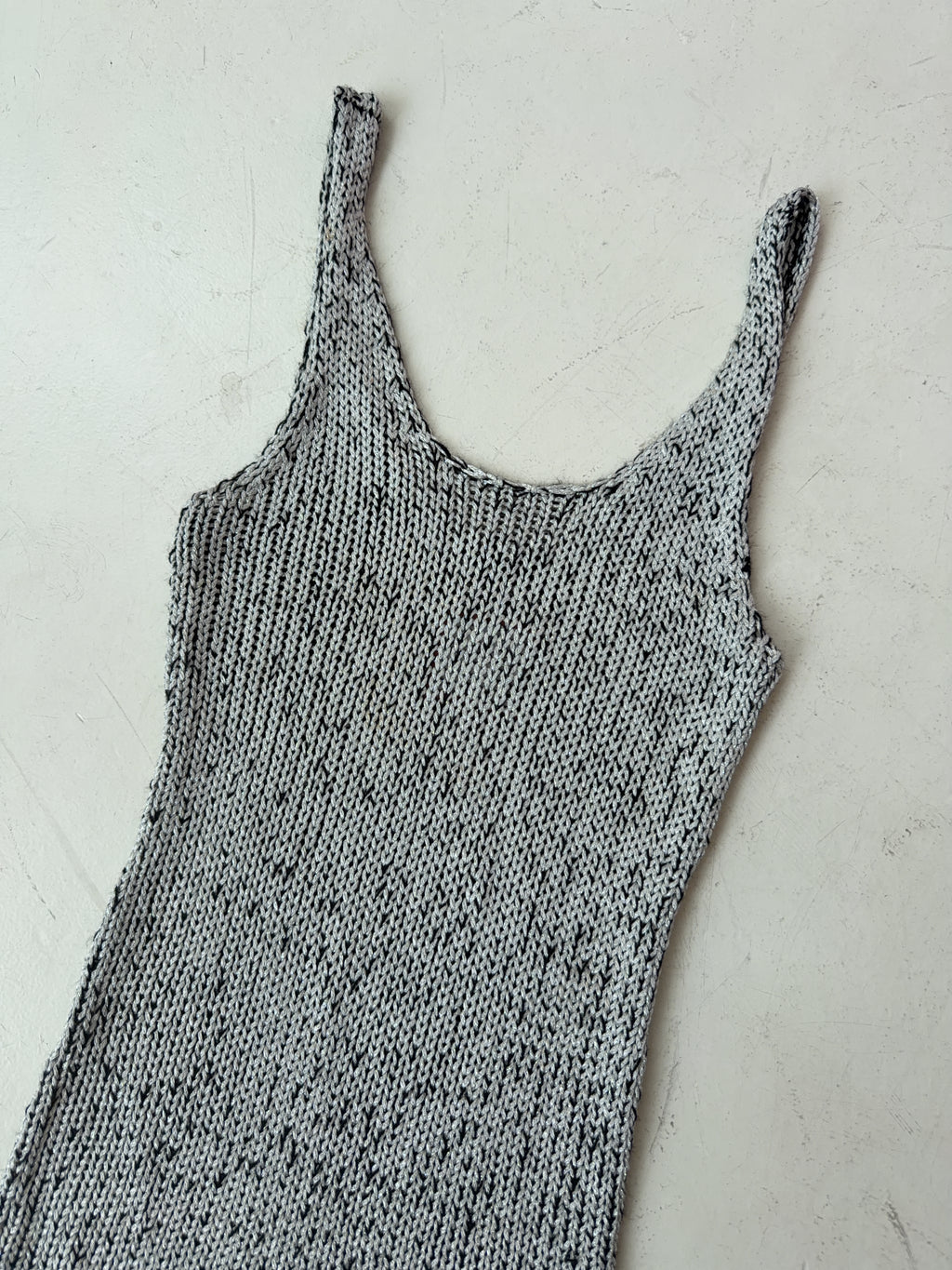 Vintage Silver Knit Dress (M)