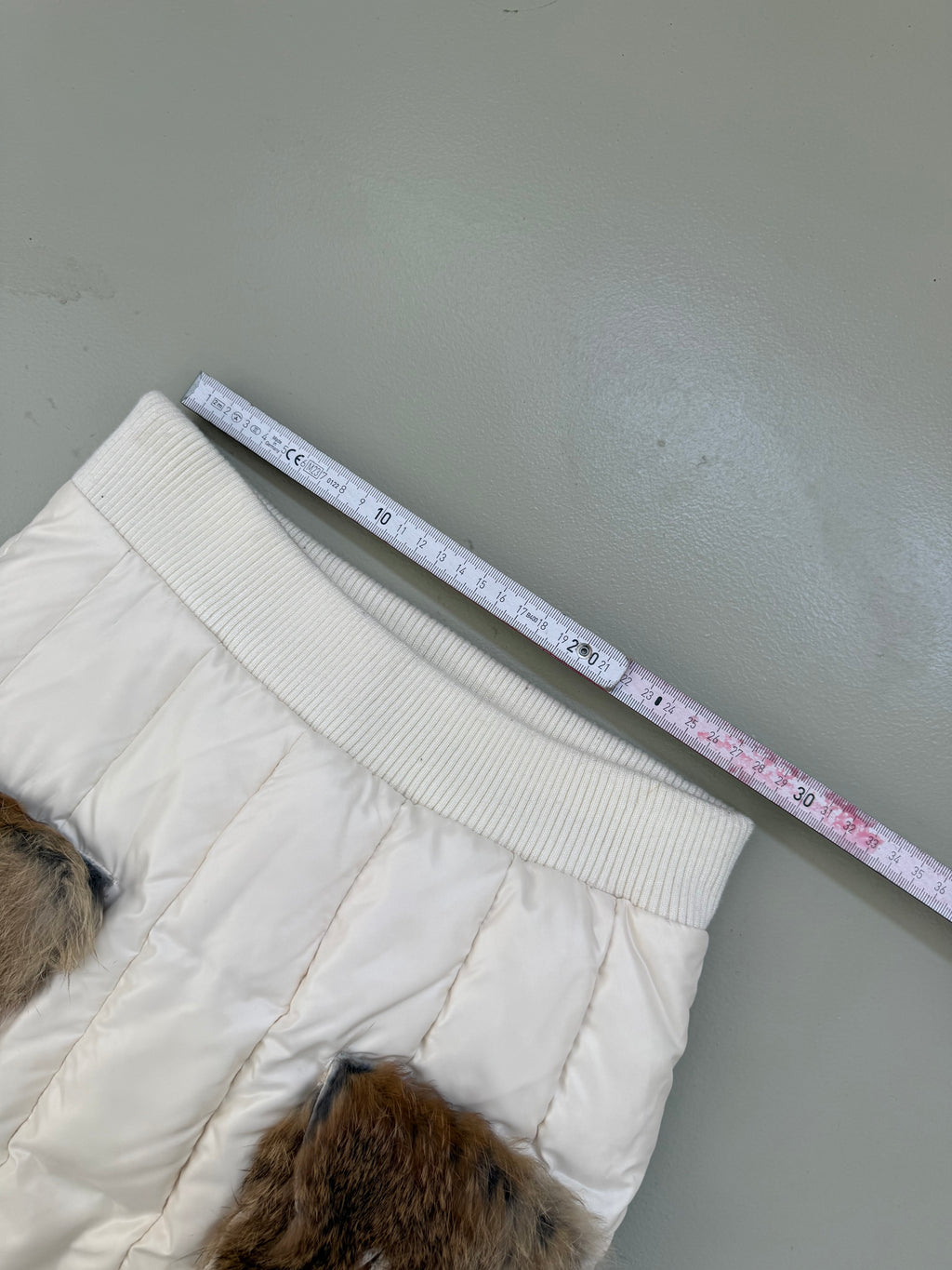 Vintage Angelcitiz Cream Mini Skirt with Fur Pockets XS