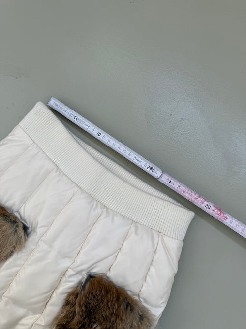 Vintage Angelcitiz Cream Mini Skirt with Fur Pockets XS