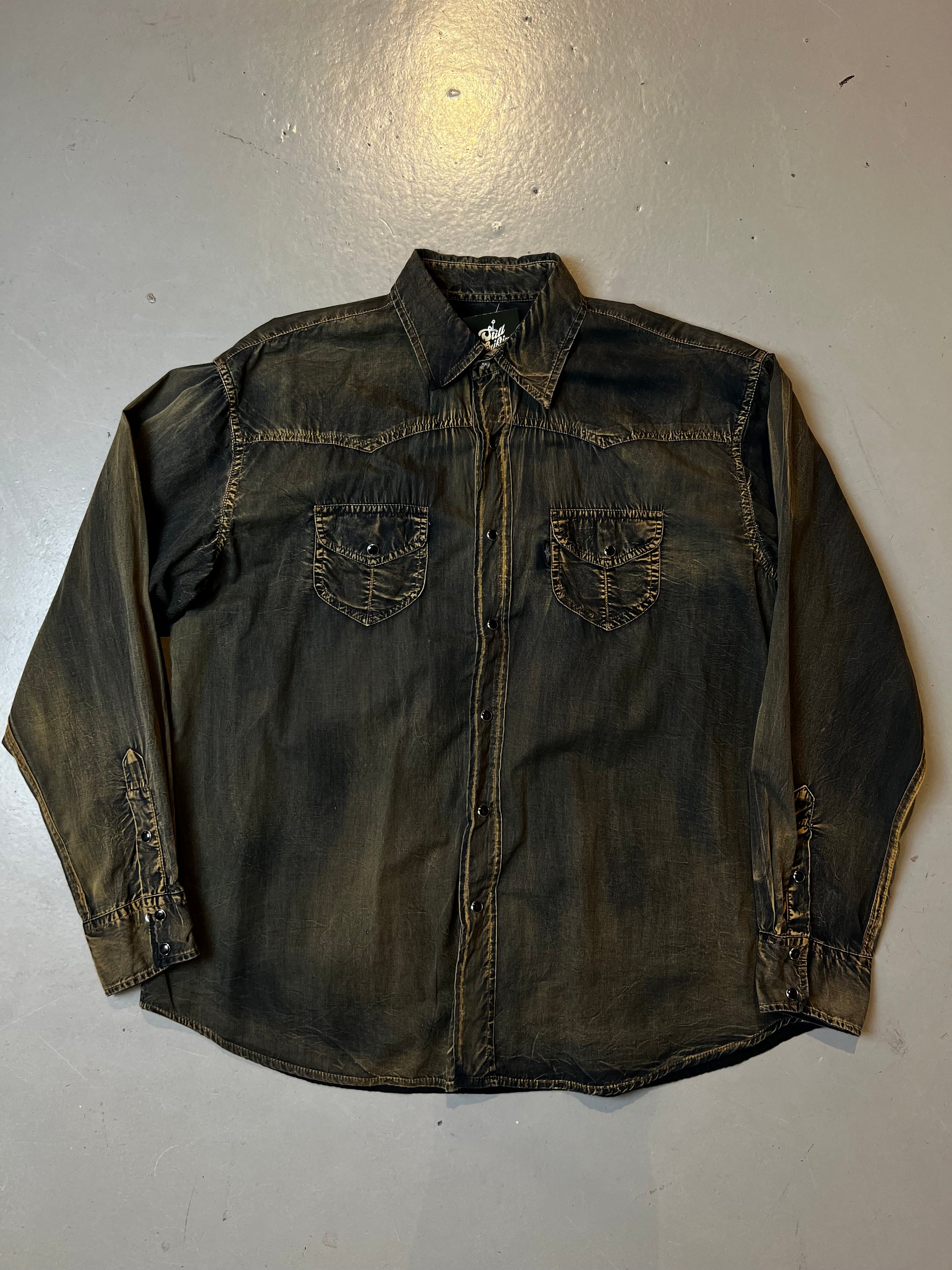 Vintage Washed Brown Button Up L/XL