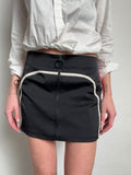 Vintage Black Full Zip Mini Skirt S/M