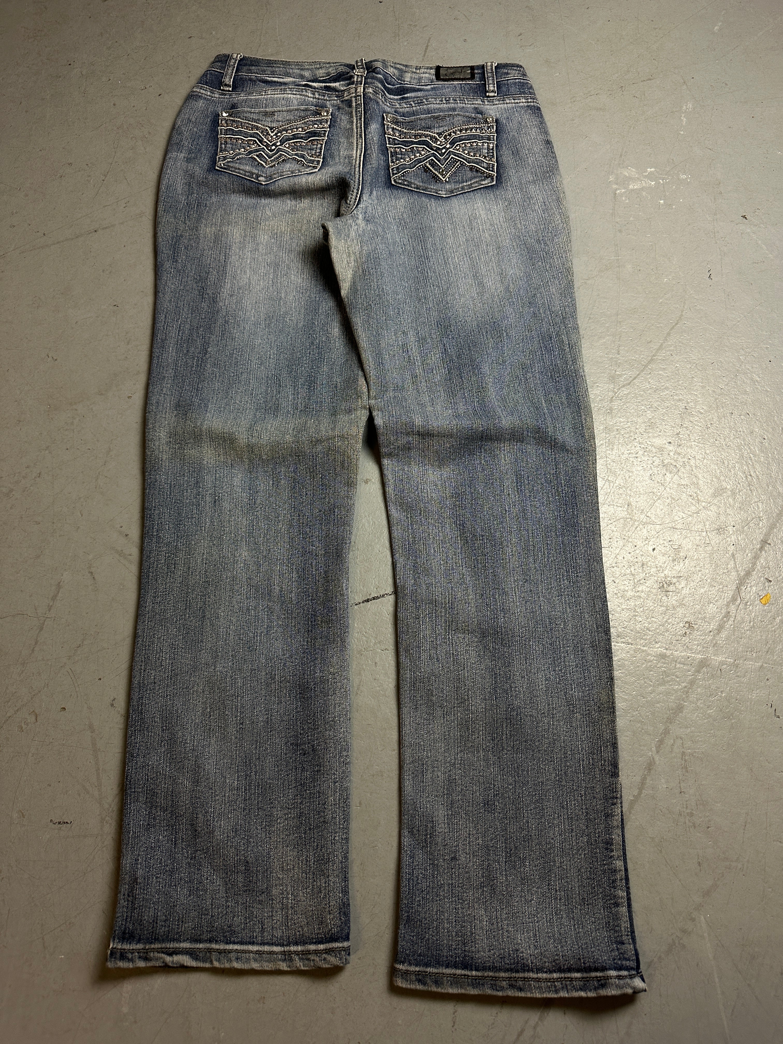Productbild von Vintage Washed and Stitched Pocket Denim S/M von hinten 