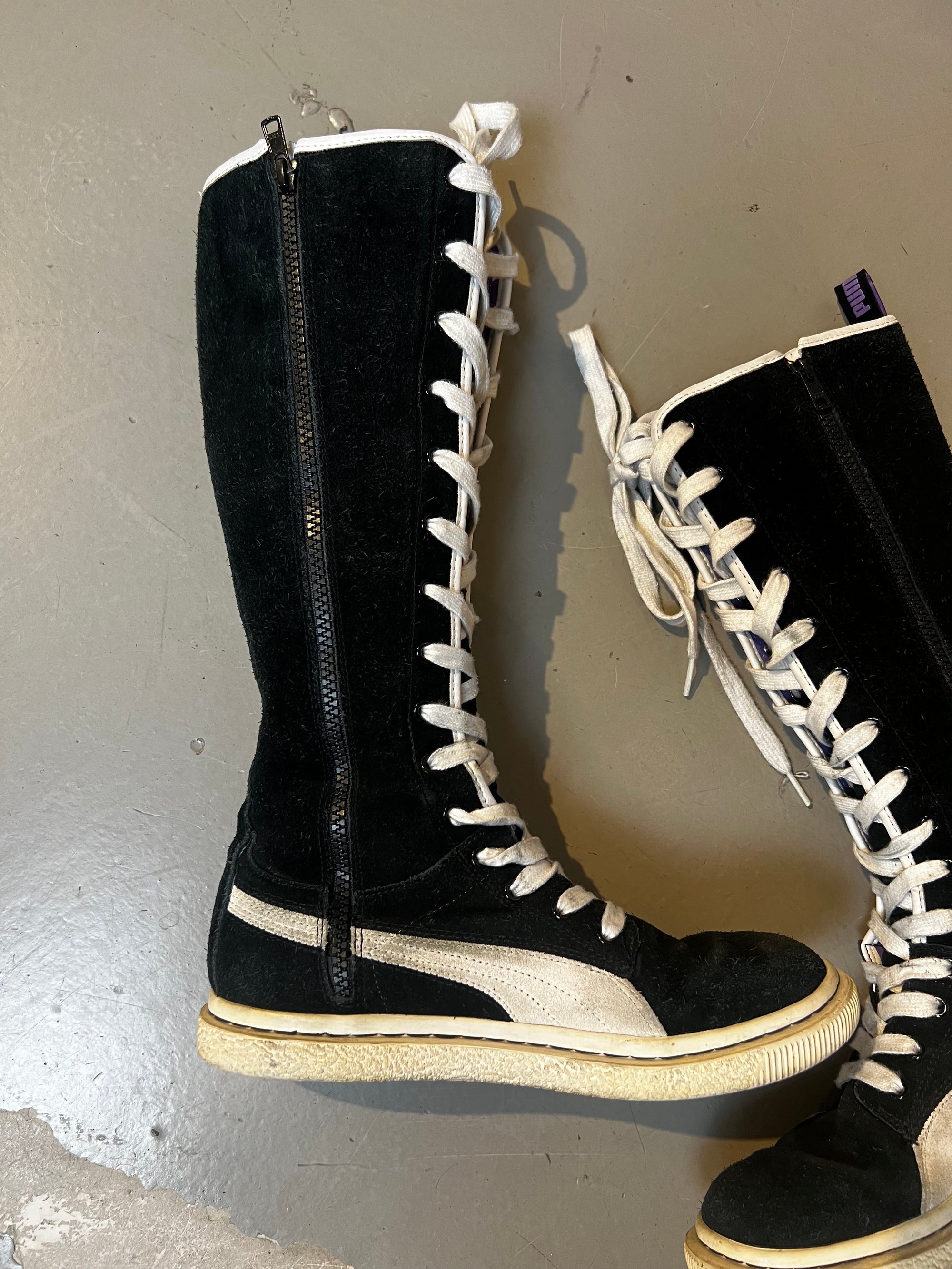 Vintage Black Puma Rare Dr. Clyde High Top Boots 38