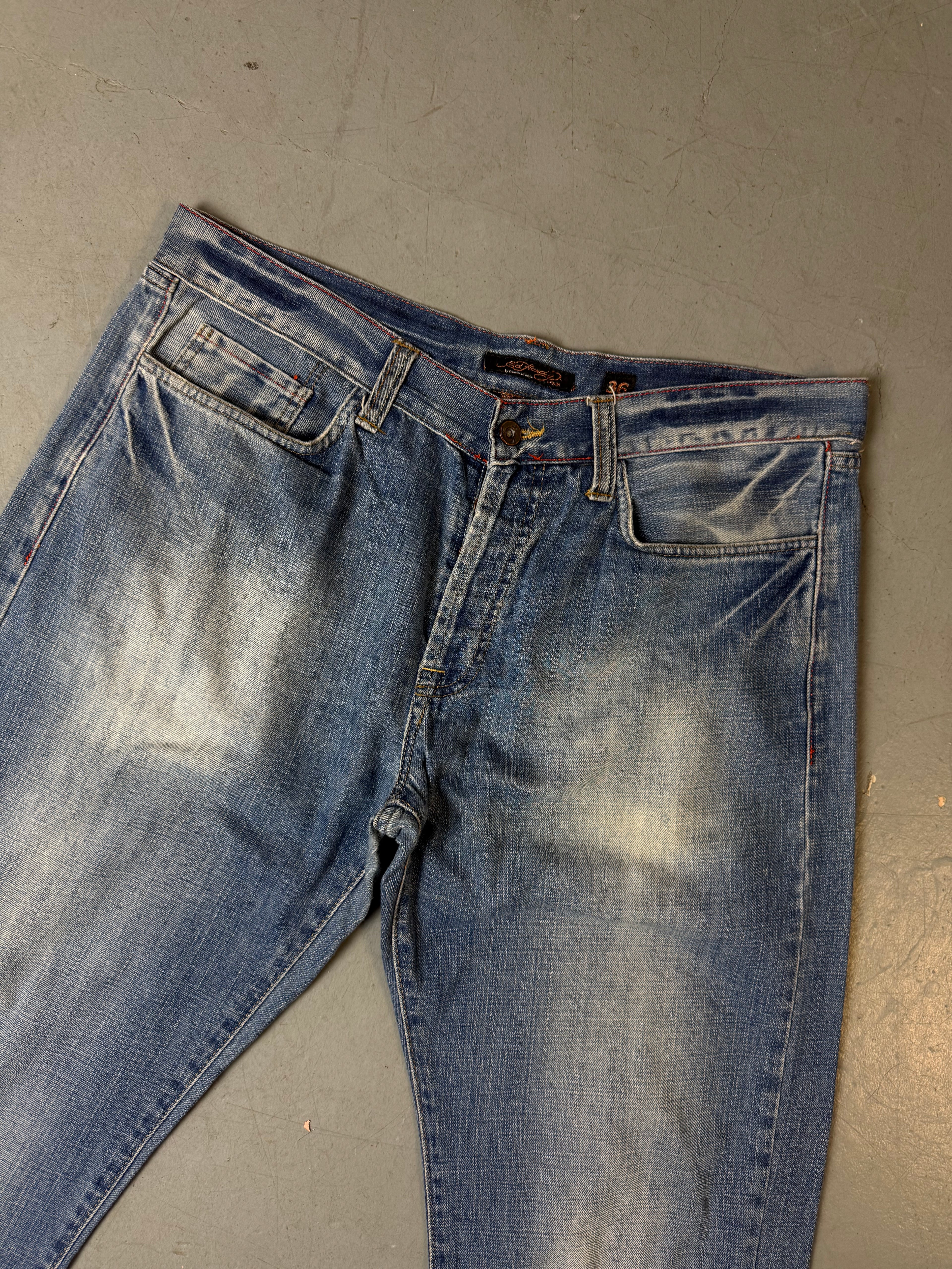 Vintage Ed Hardy Short Denim with Tiger Backprint XL