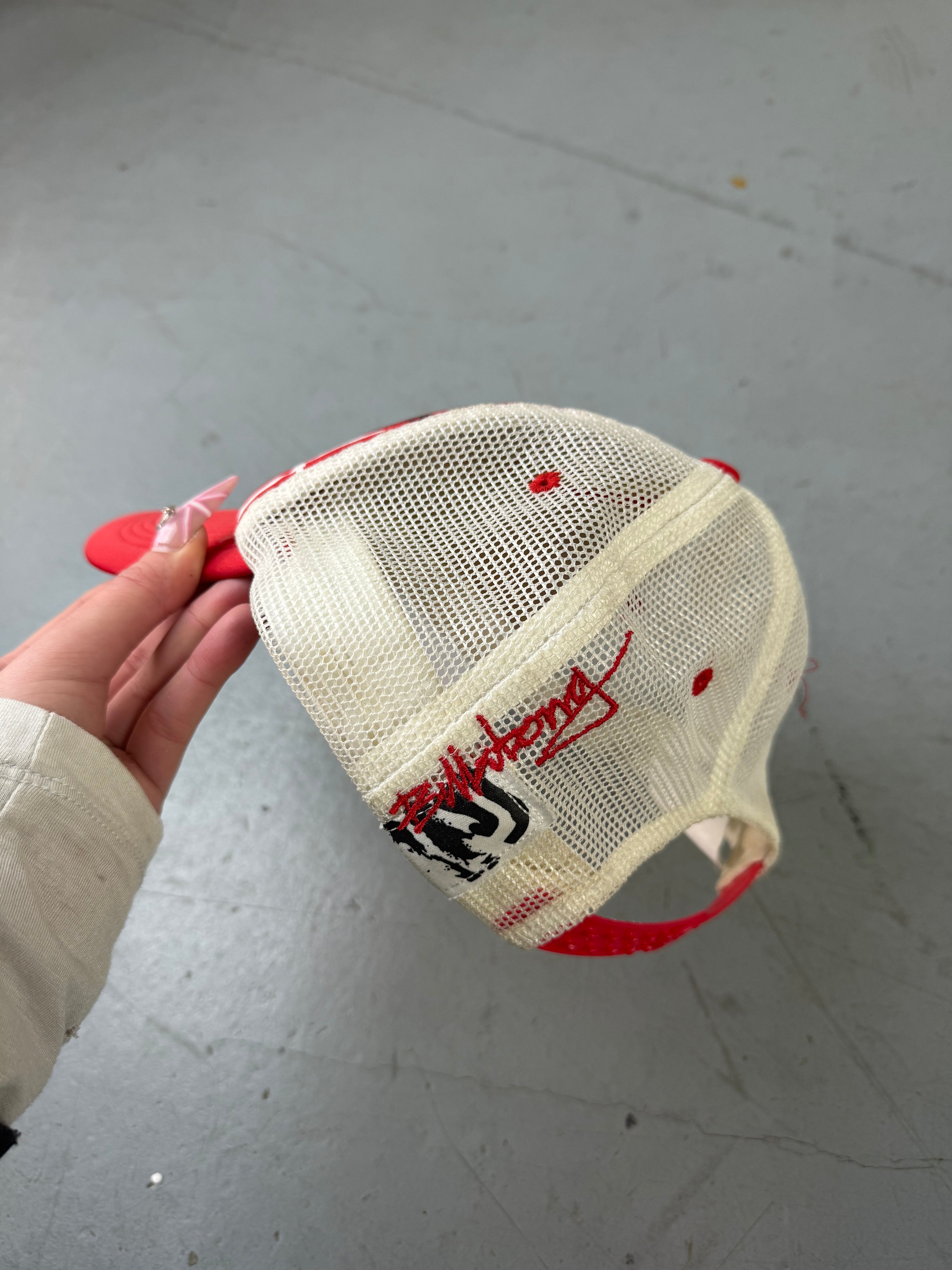 Vintage Rot Weiße Billabong Cap Unisex Y2K Fashion 