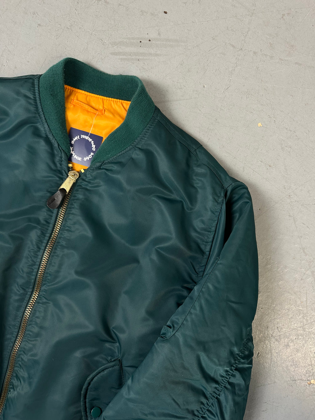 Vintage Petrol Green Bomber Jacket L/XL