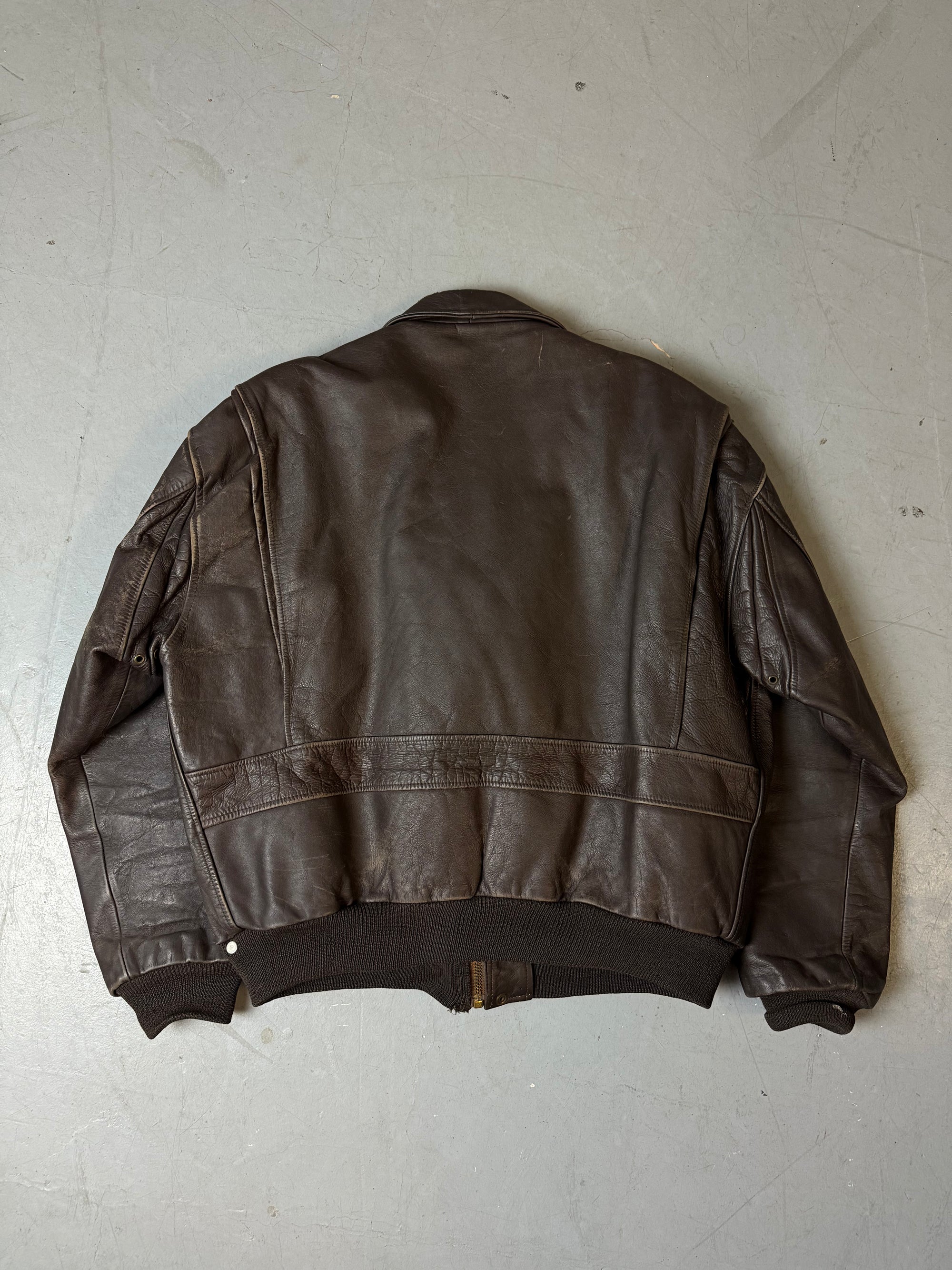 Vintage Schott Brown Heavy Leather Jacket L
