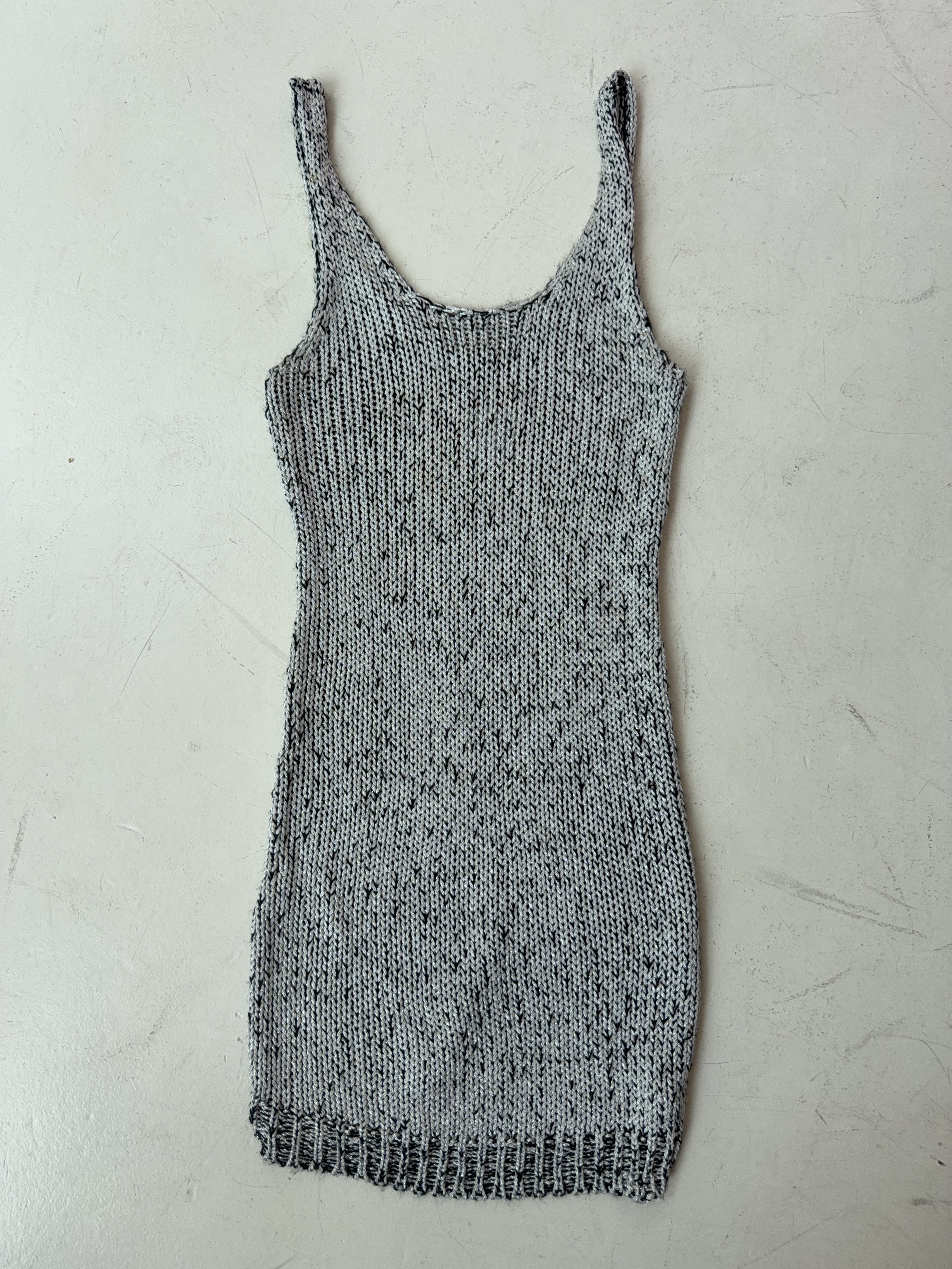 Vintage Silver Knit Dress (M)