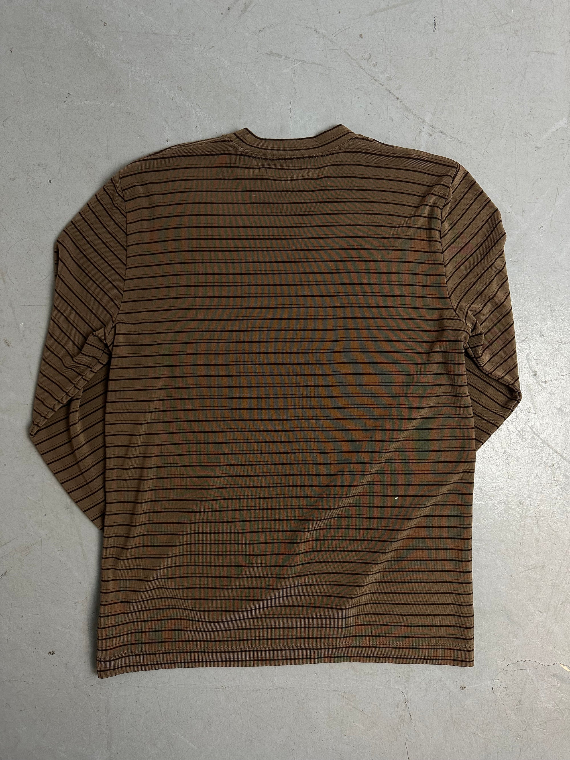 Vintage Emporio Armani Brown Striped Longsleeve L