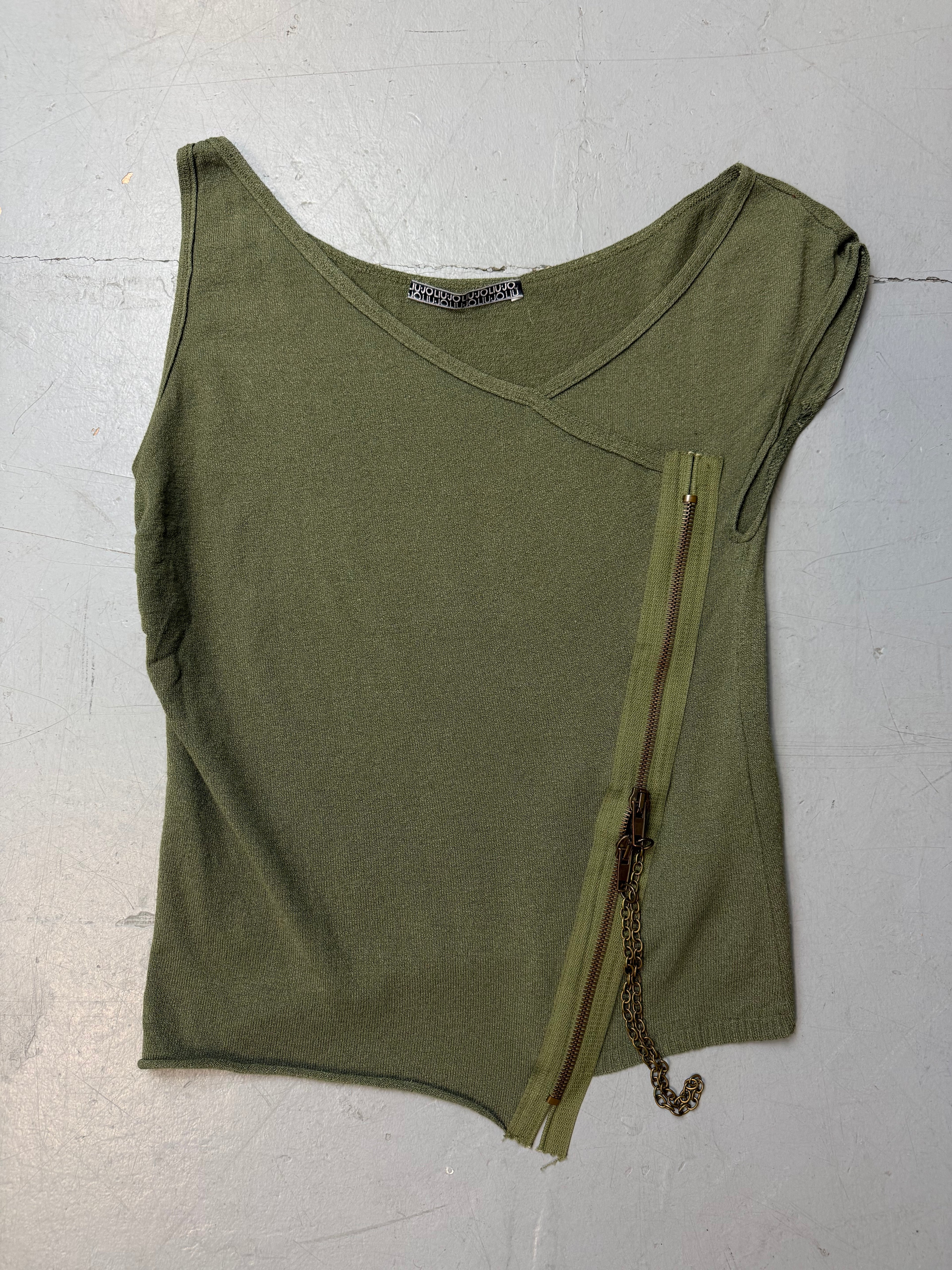 Vintage Liu Jo Green Asymmetric Top S