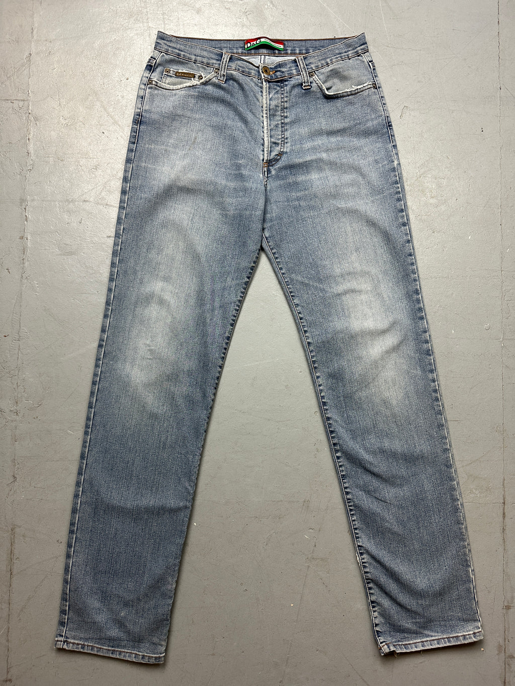 Vintage Dolce&Gabbana Light Blue Baggy Denim für Männer. Y2K Secondhand 2000s Fashion