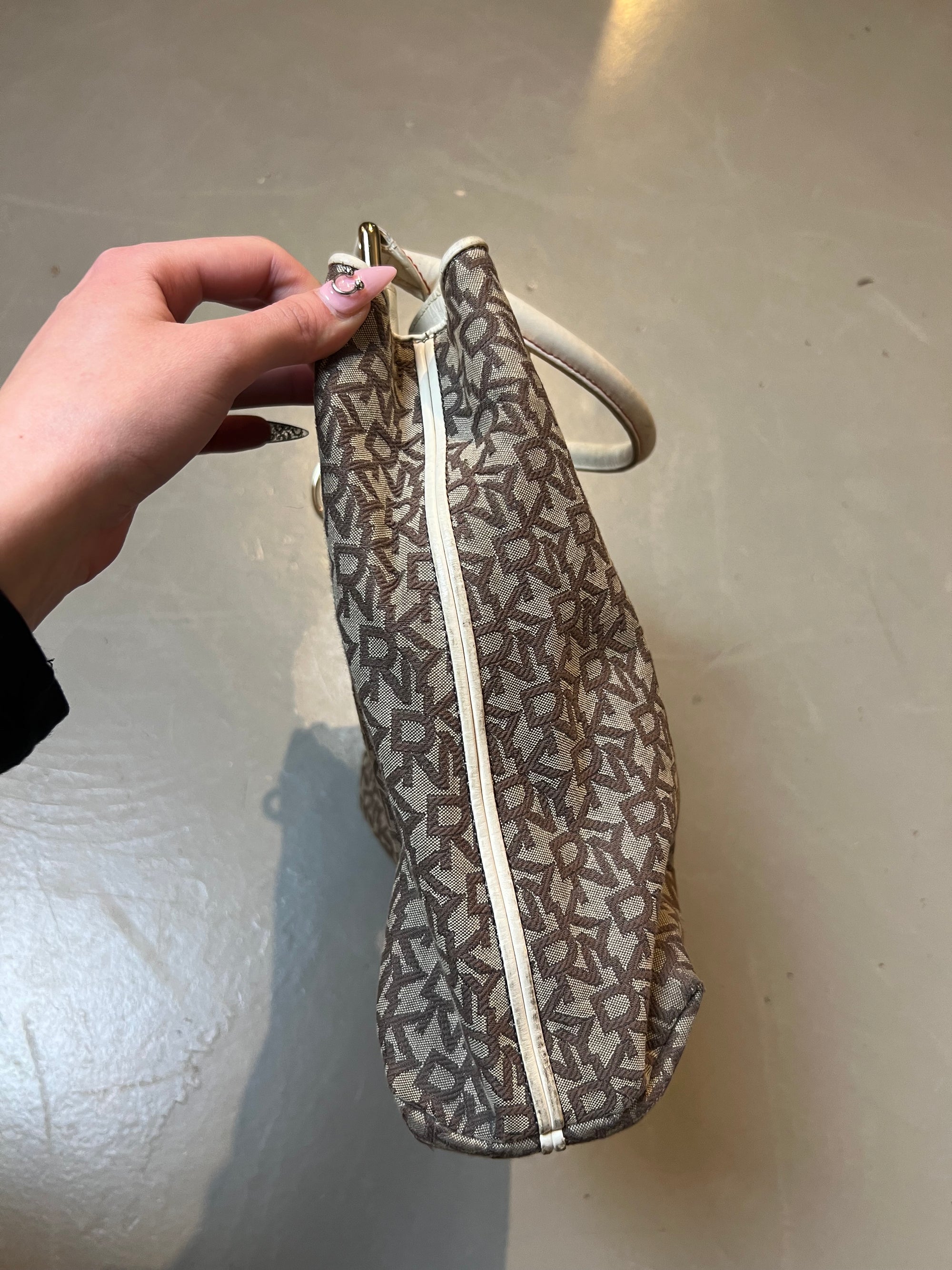 Vintage DKNY Brown White Bag