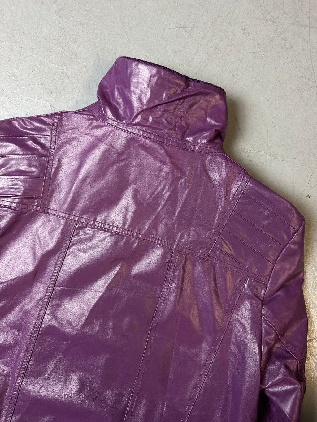Vintage Purple Leather Jacket L