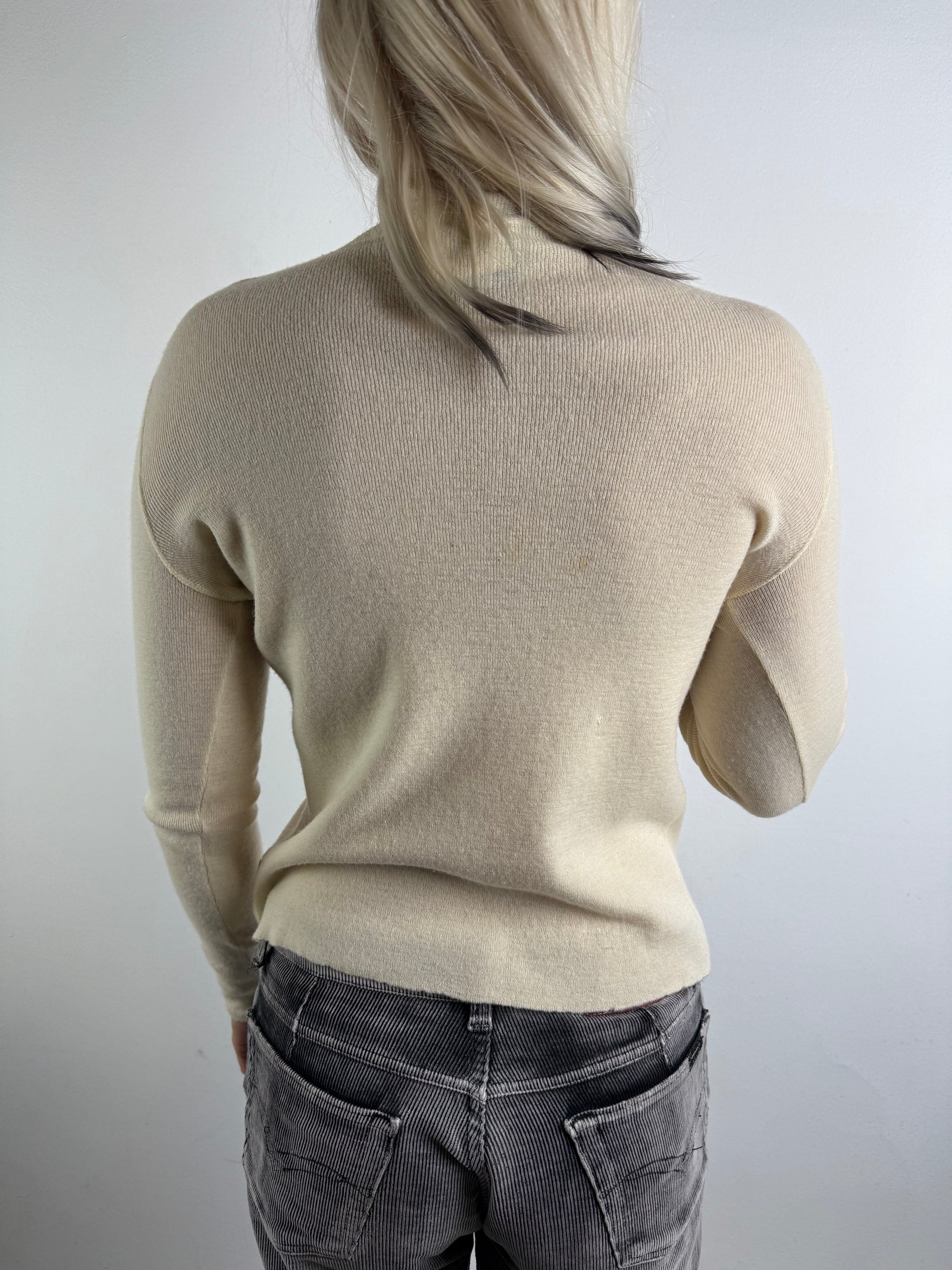 Vintage Céline Paris Beige Turtleneck Sweater XS