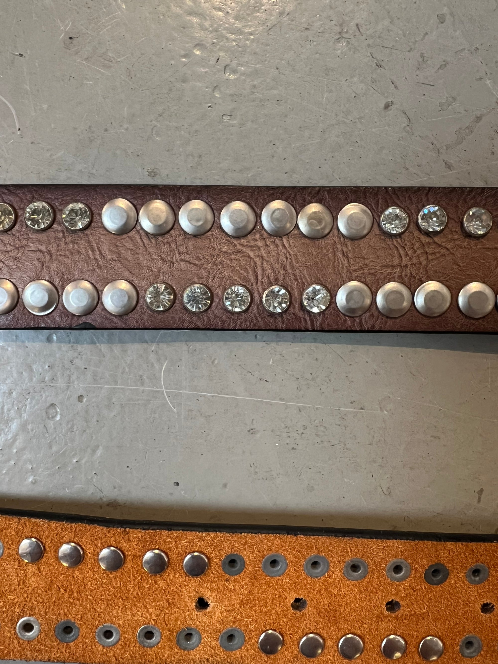 Vintage Brown Crazy Studded Star Belt