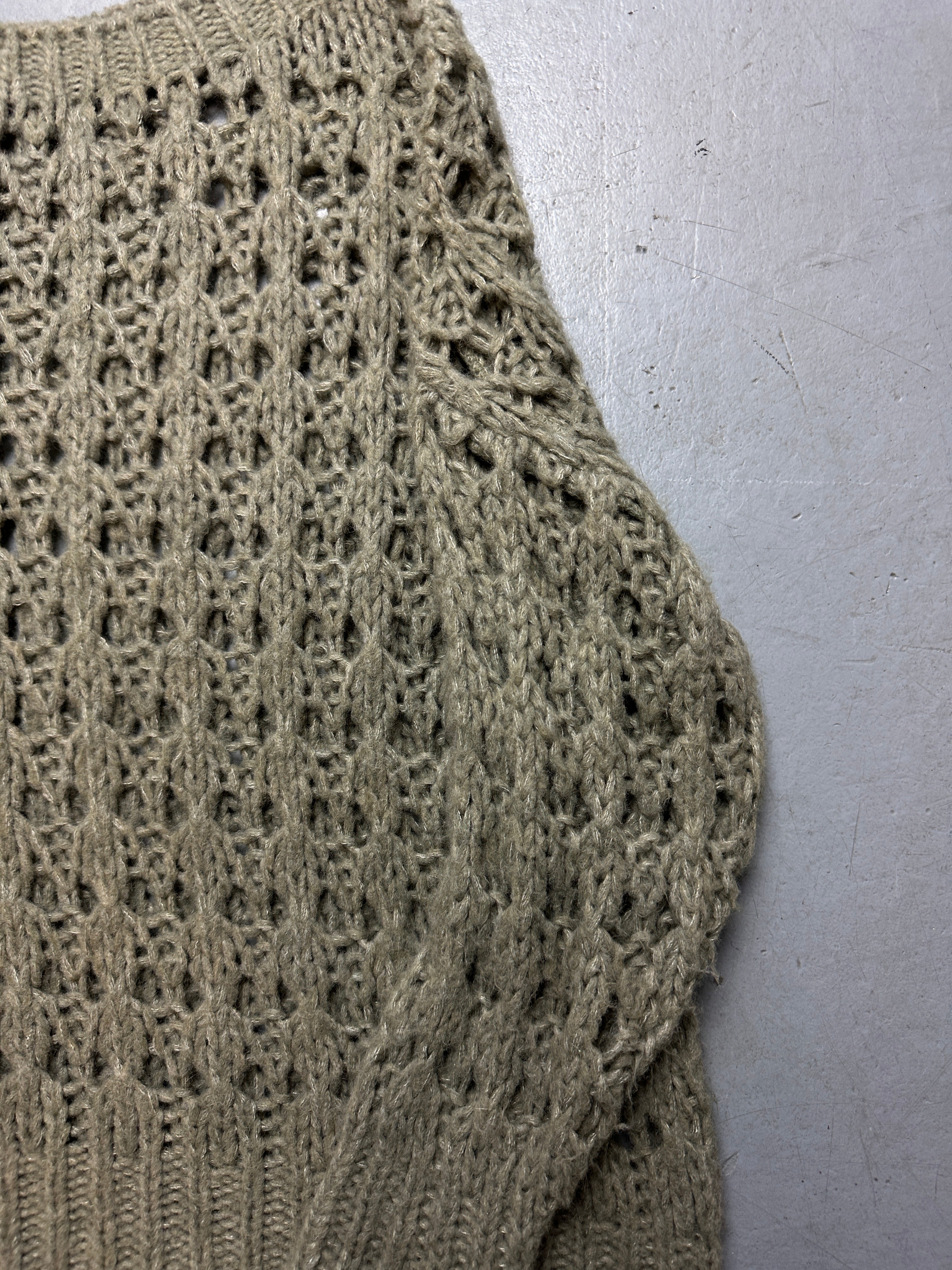 Detailliertes Produktbild von Vintage Green Knit Sweater S/M von vorne