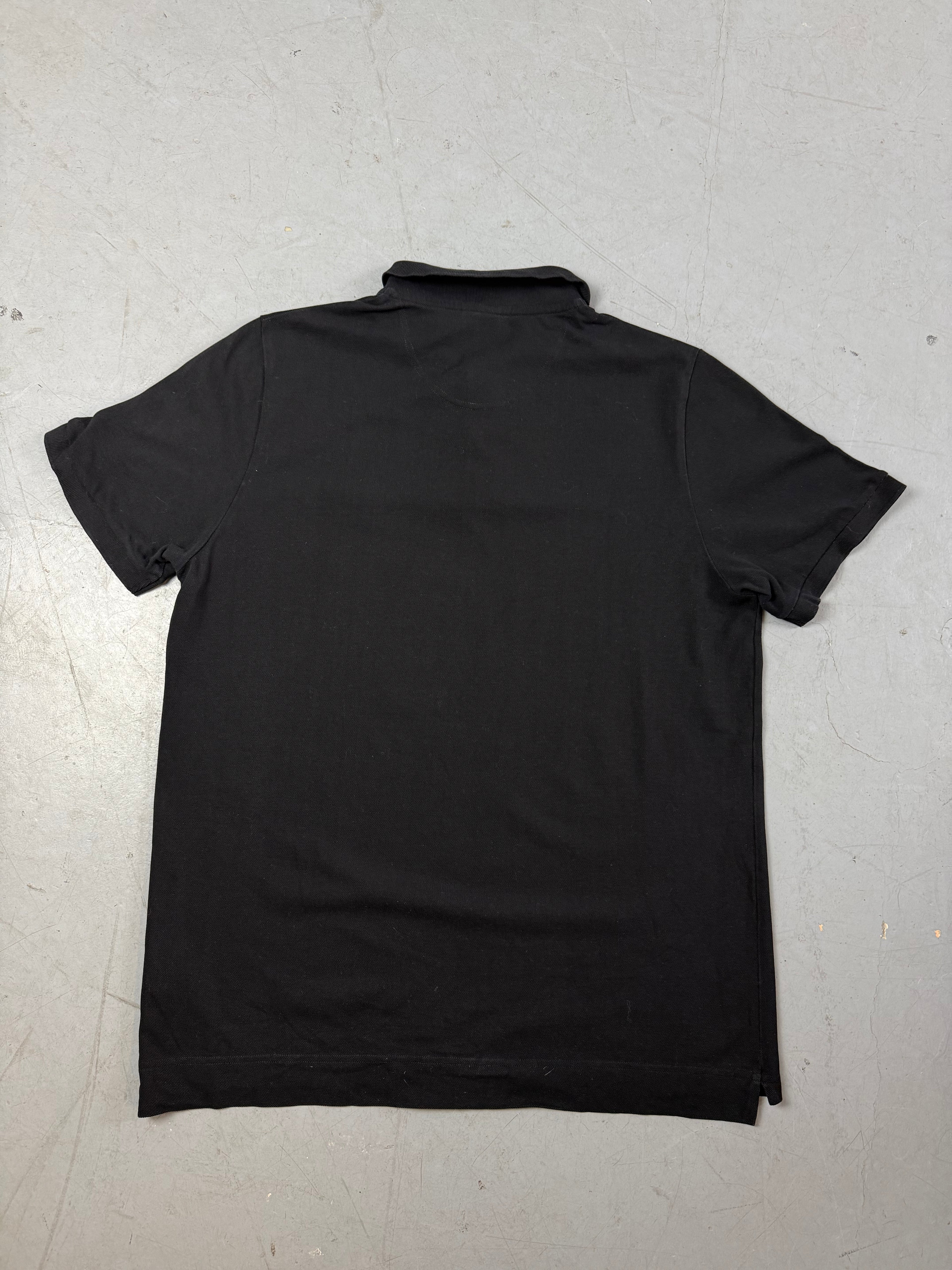 Produktbild von einem Vintage Porsche Black Polo Shirt von hinten