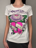 Vintage Ed Hardy White T-Shirt with Rhinestone Roses M