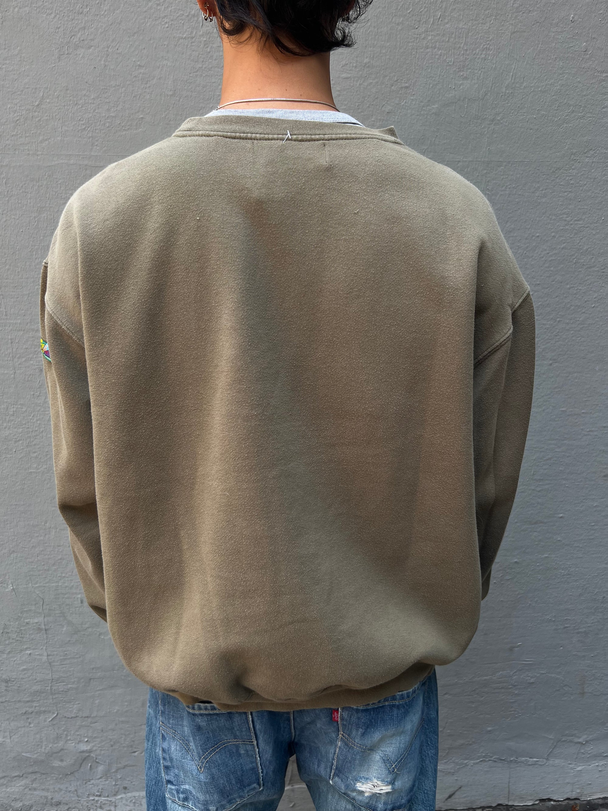 Vintage Khaki Lonsdale Logo Sweater L/XL