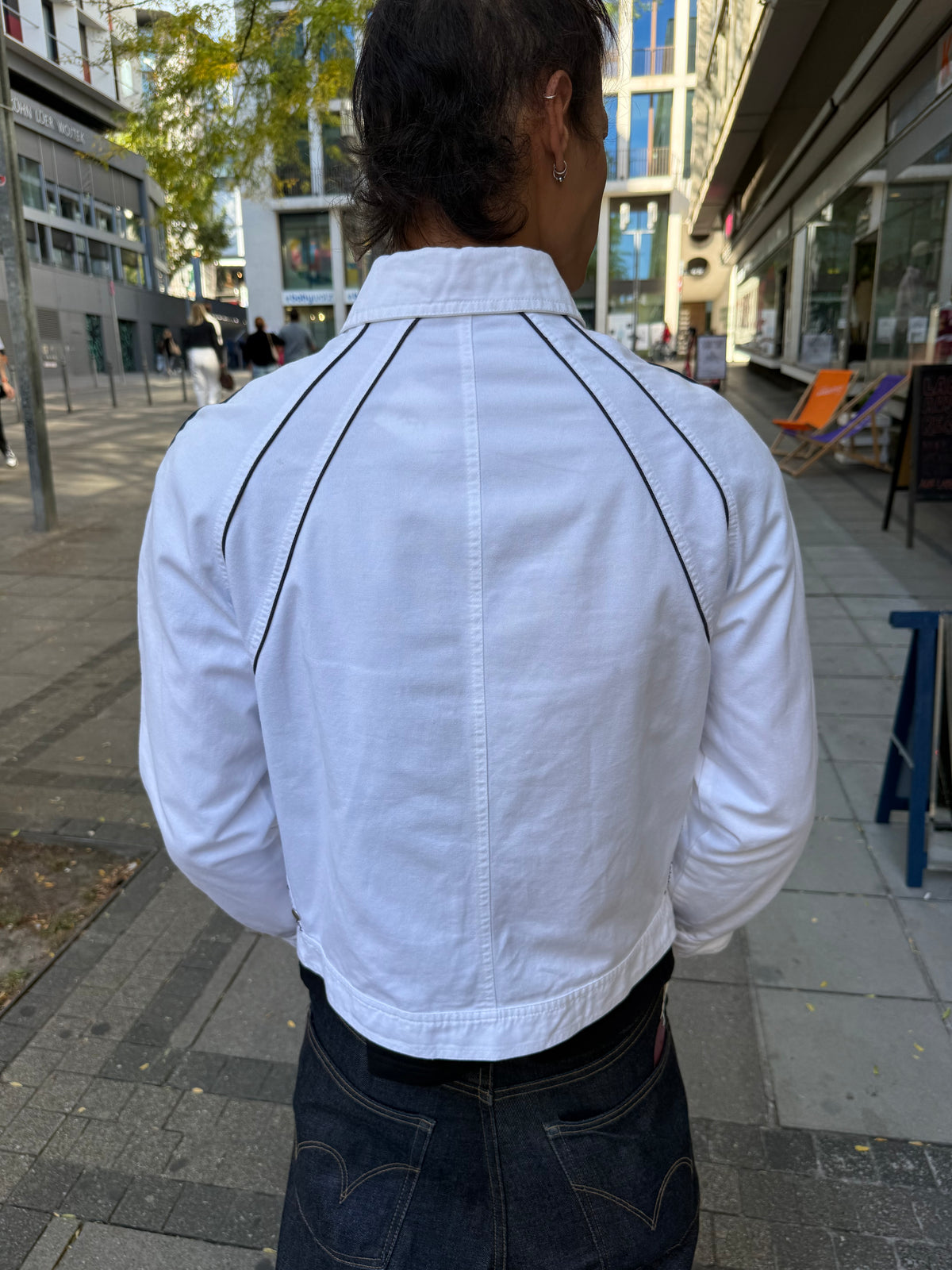 Vintage Fendi Canvas Jacke Weiße Übergangsjacke Unisex