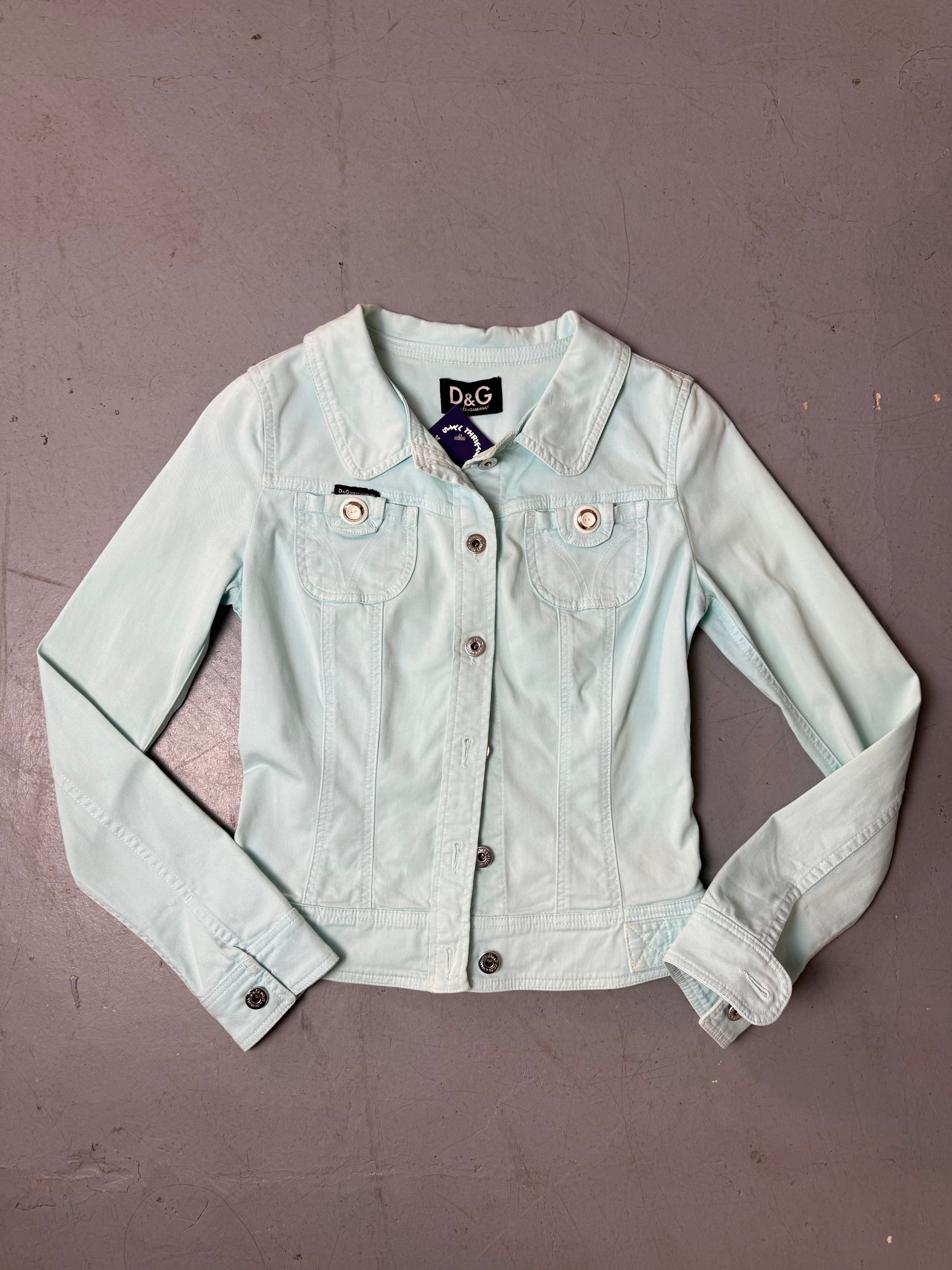 Vintage Dolce&Gabbana Turqoise Denim Jacket S