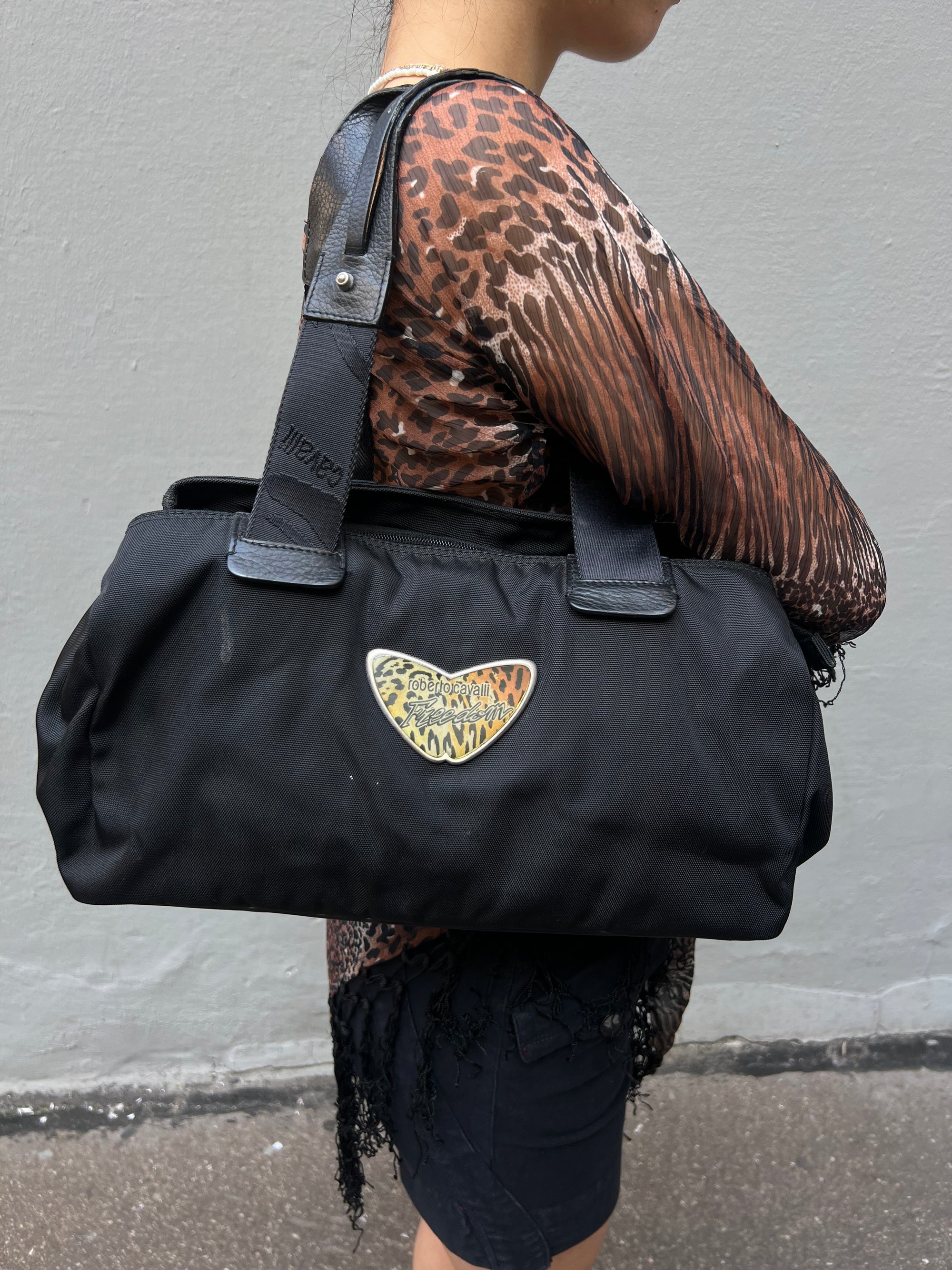 Vintage Roberto Cavalli Freedom All Black Bag