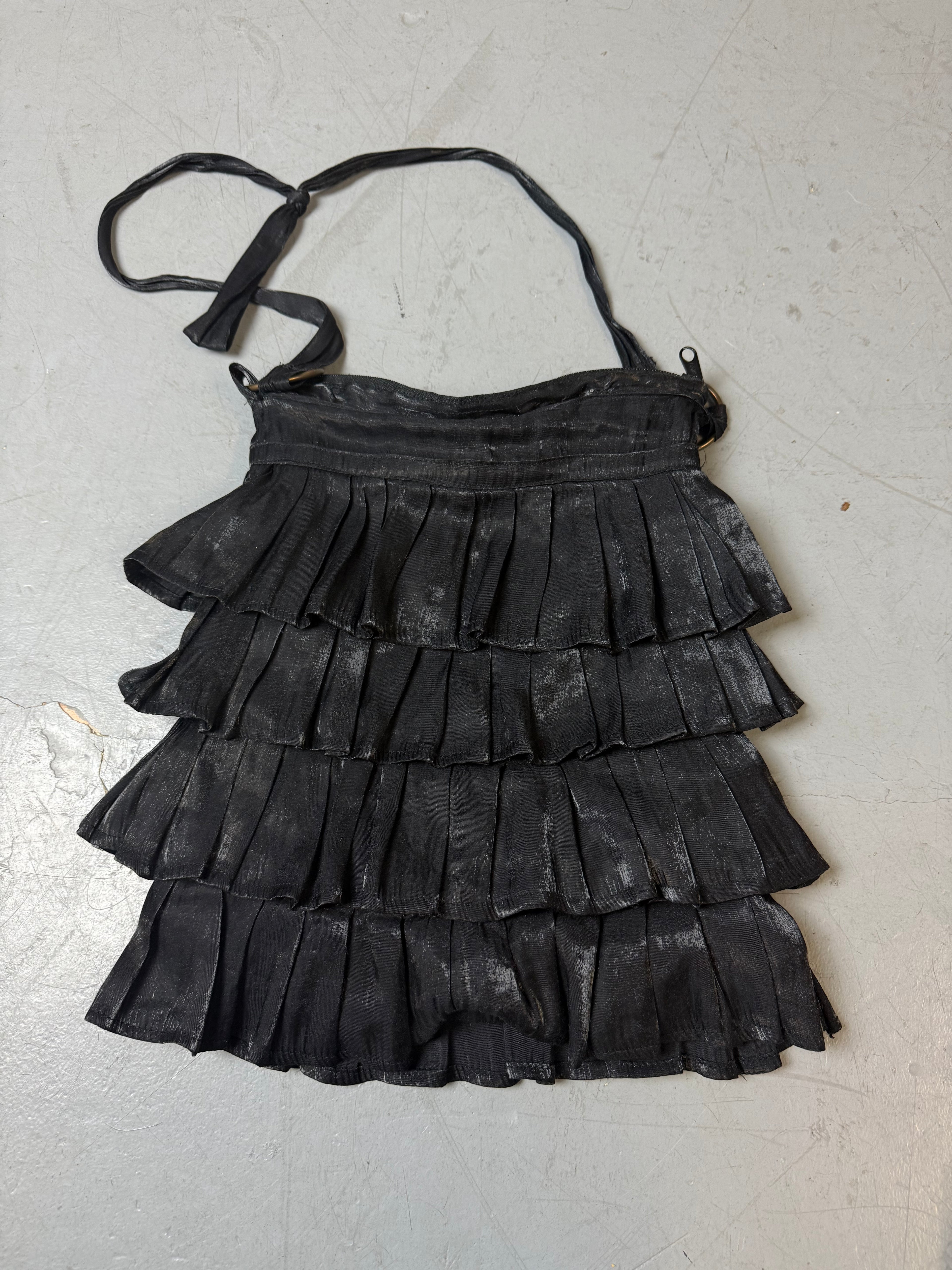 Vintage Black Flowy Shoulder Bag