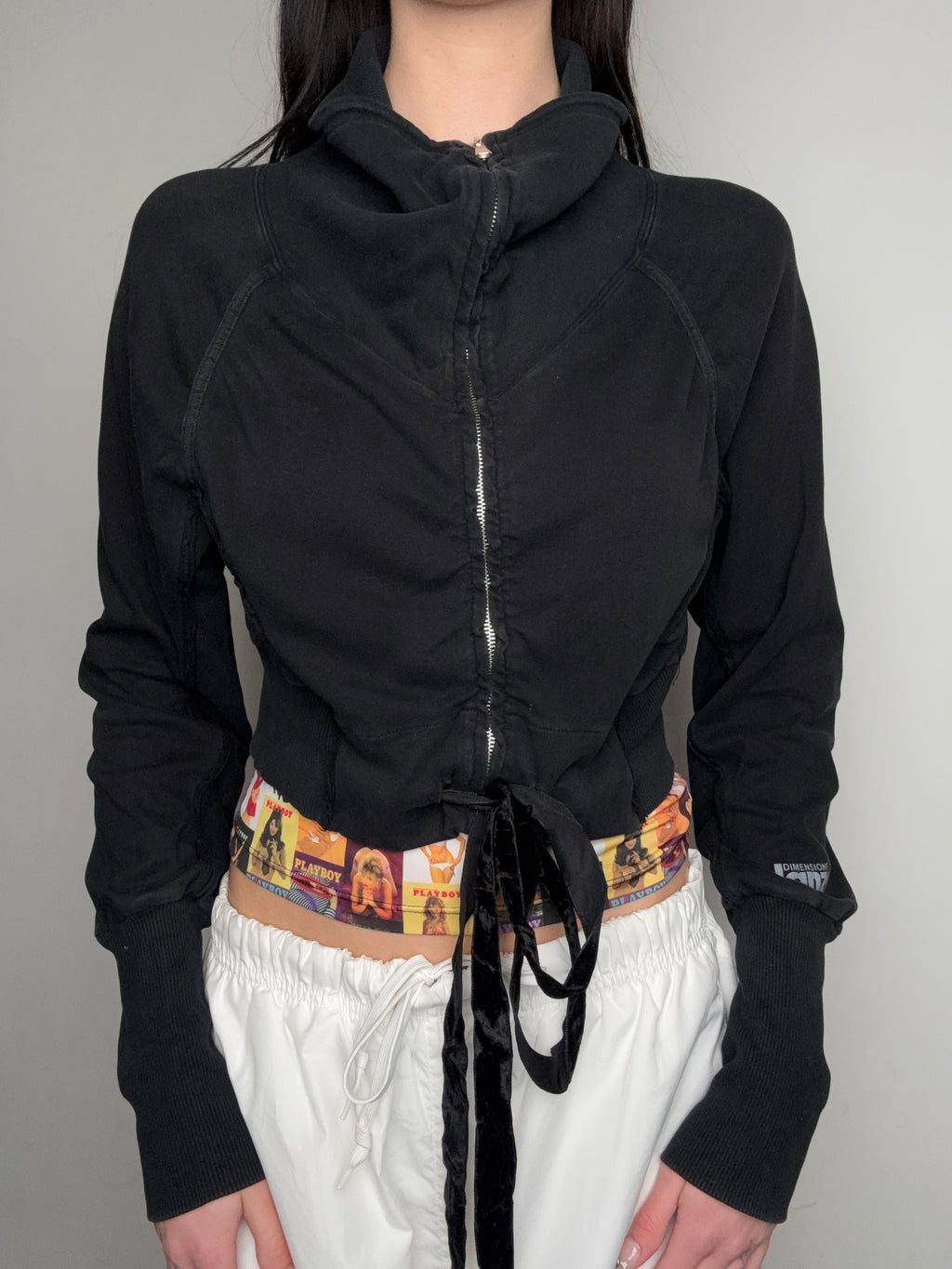 Vintage Danza Black Cropped Zip Up Jacket S/M