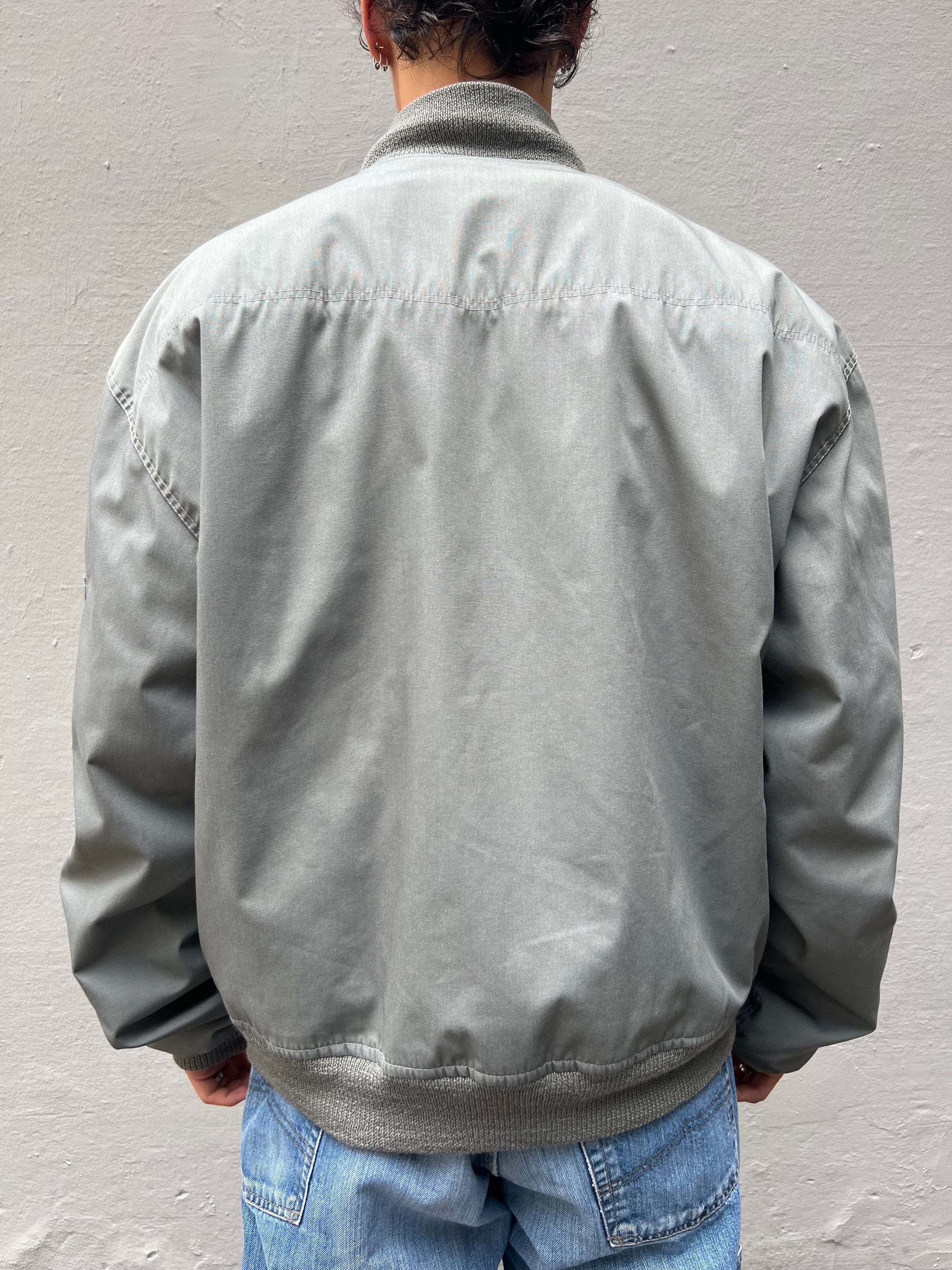 Vintage Grey/Green Italia Bomber Jacket XL/XXL