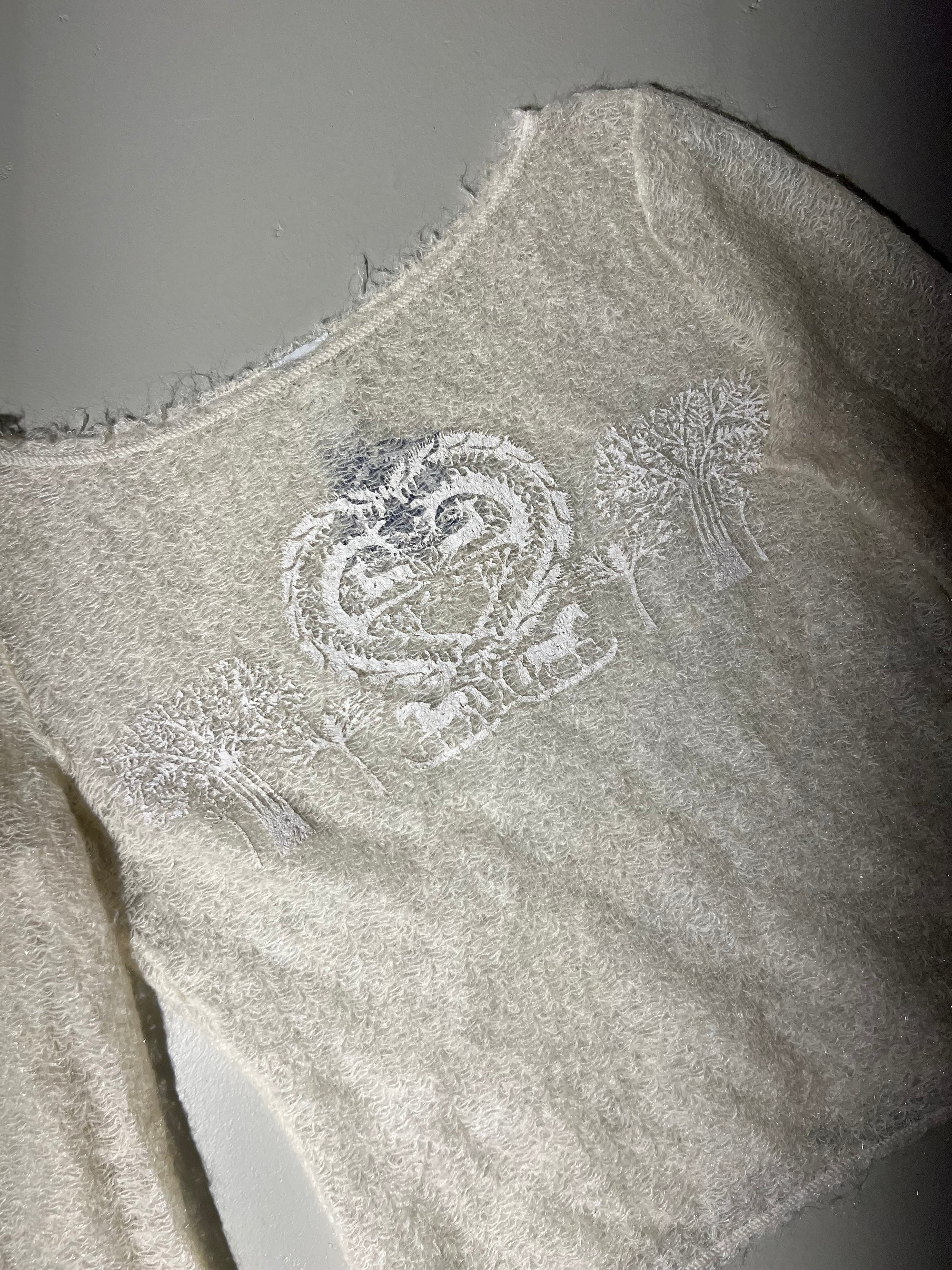 Vintage Beige Cavalli Jeans Printed Mohair Longsleeve S/M