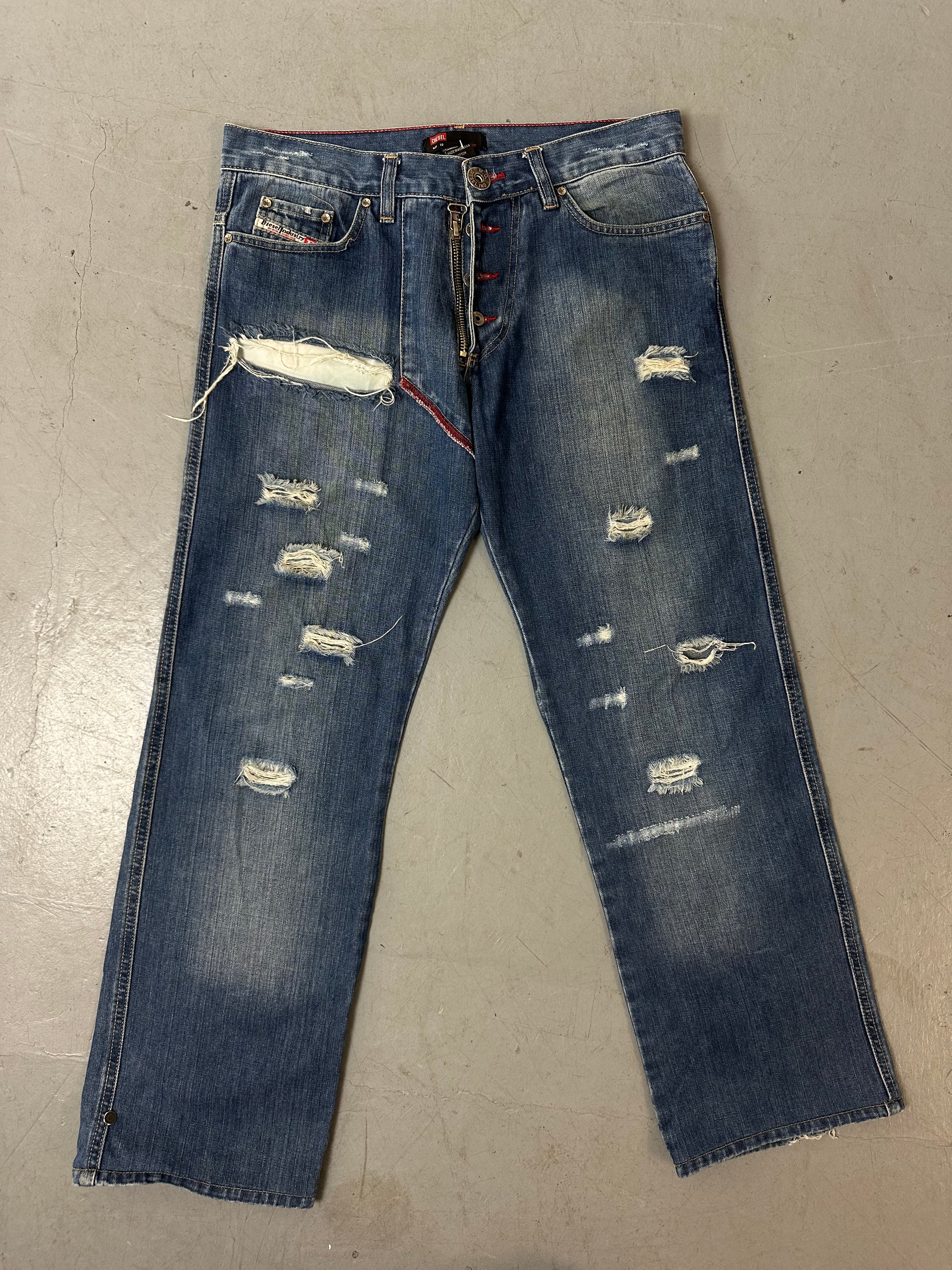 Vintage diesel denim mit baggy fit und ripped Optik 