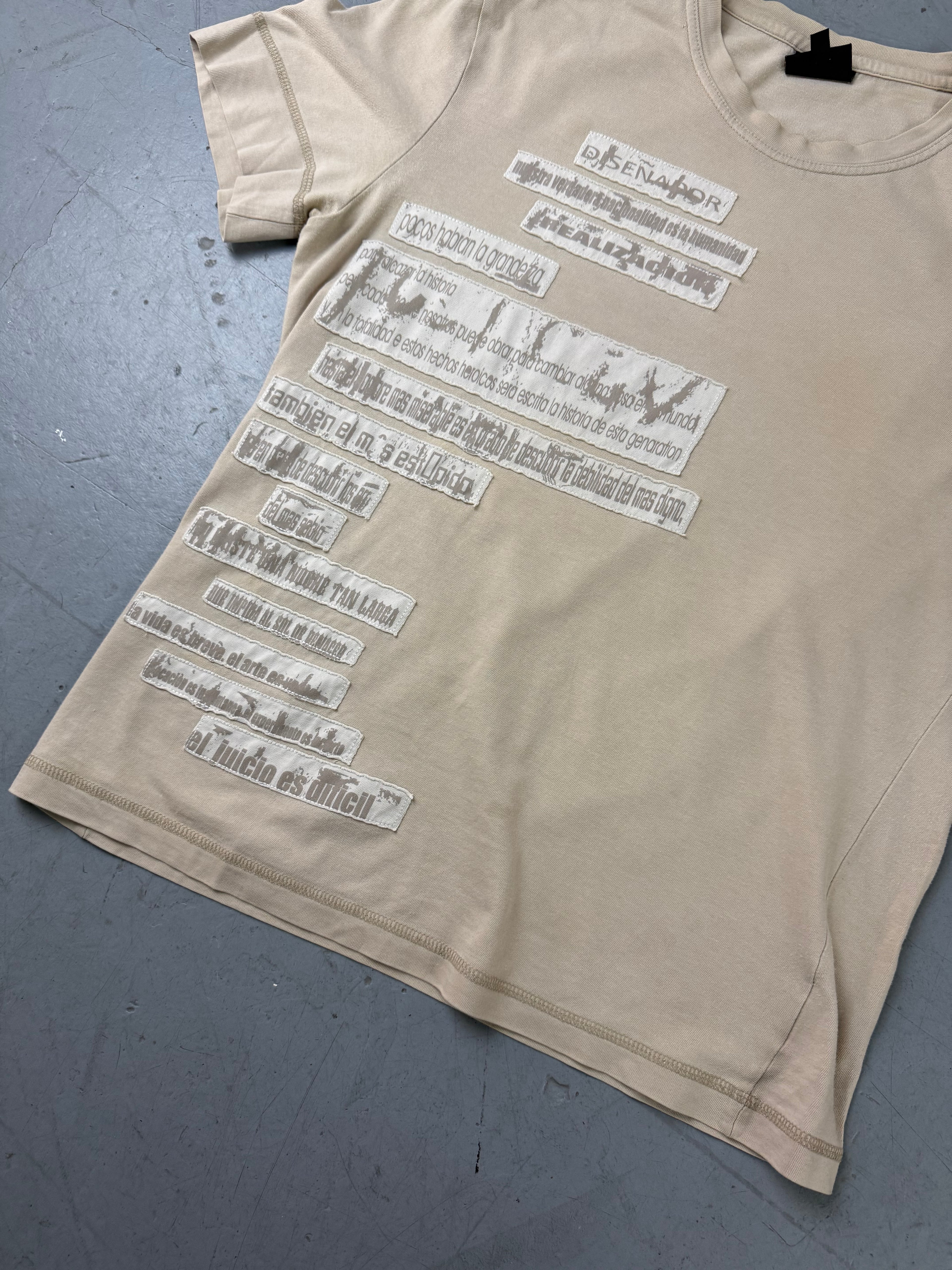 Vintage Just Cavalli Beige T-Shirt M/L. Y2K Second Hand 2000s Fashion