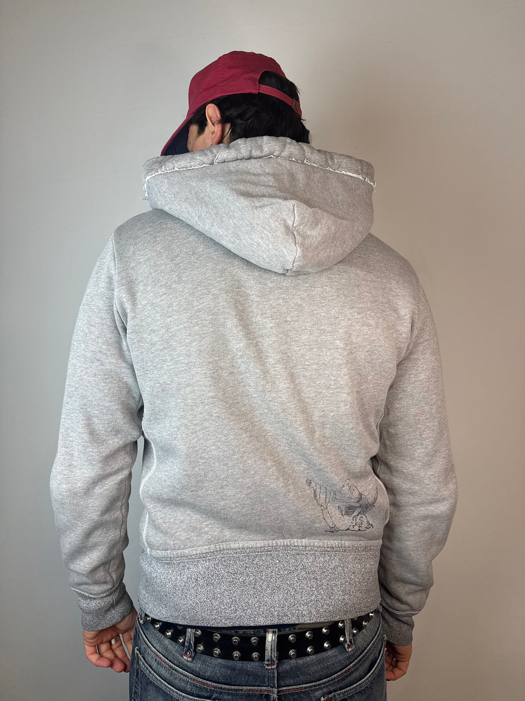 Vintage True Religion Grey Zip Up Hoodie M