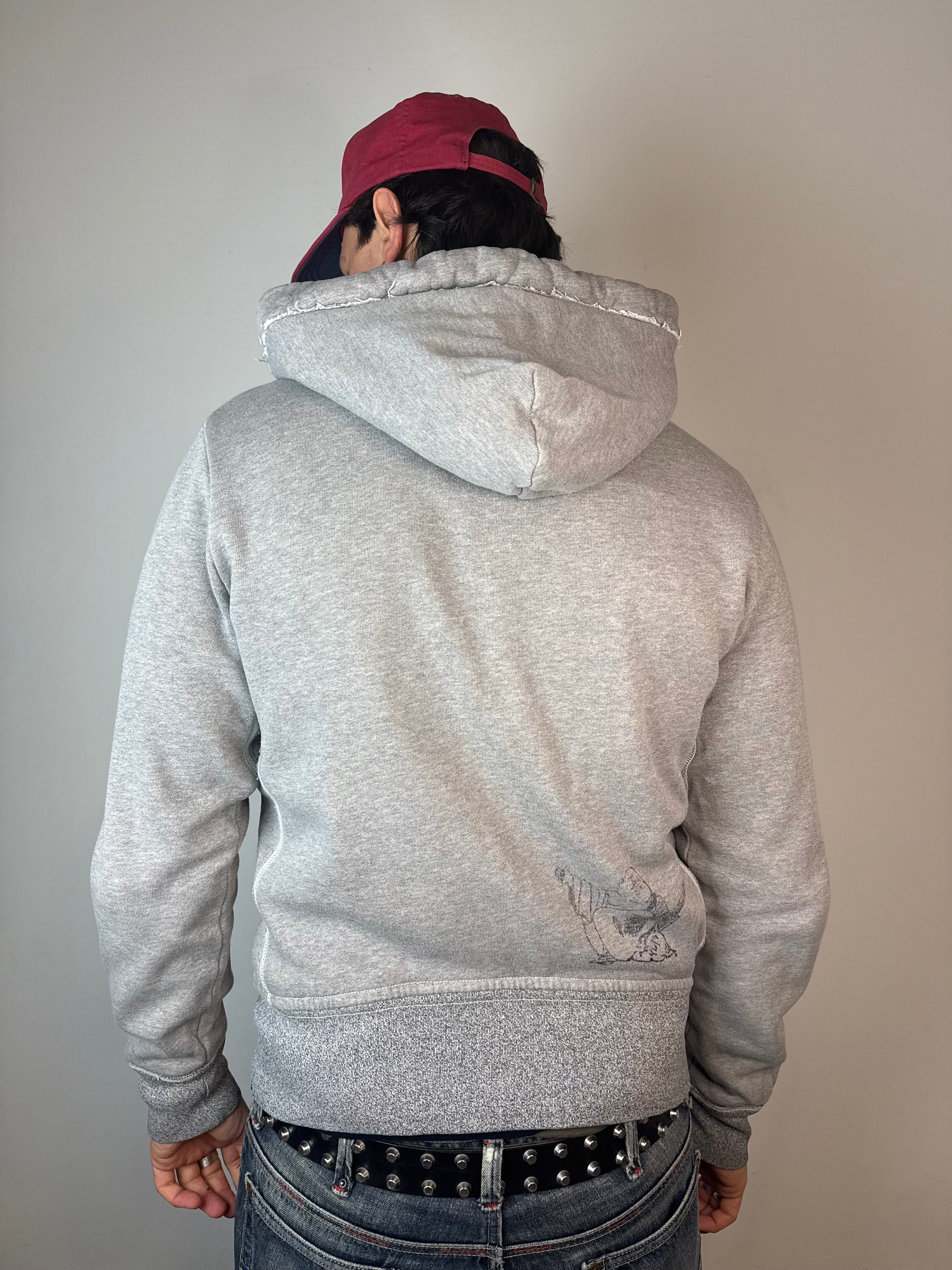 Vintage True Religion Grey Zip Up Hoodie M