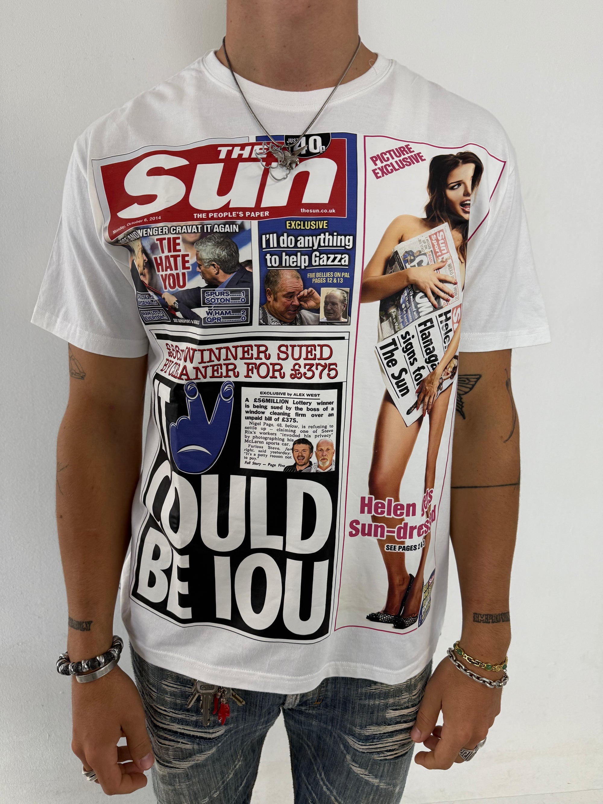 Vintage „The Sun“ Magazine Printed T-Shirt XL