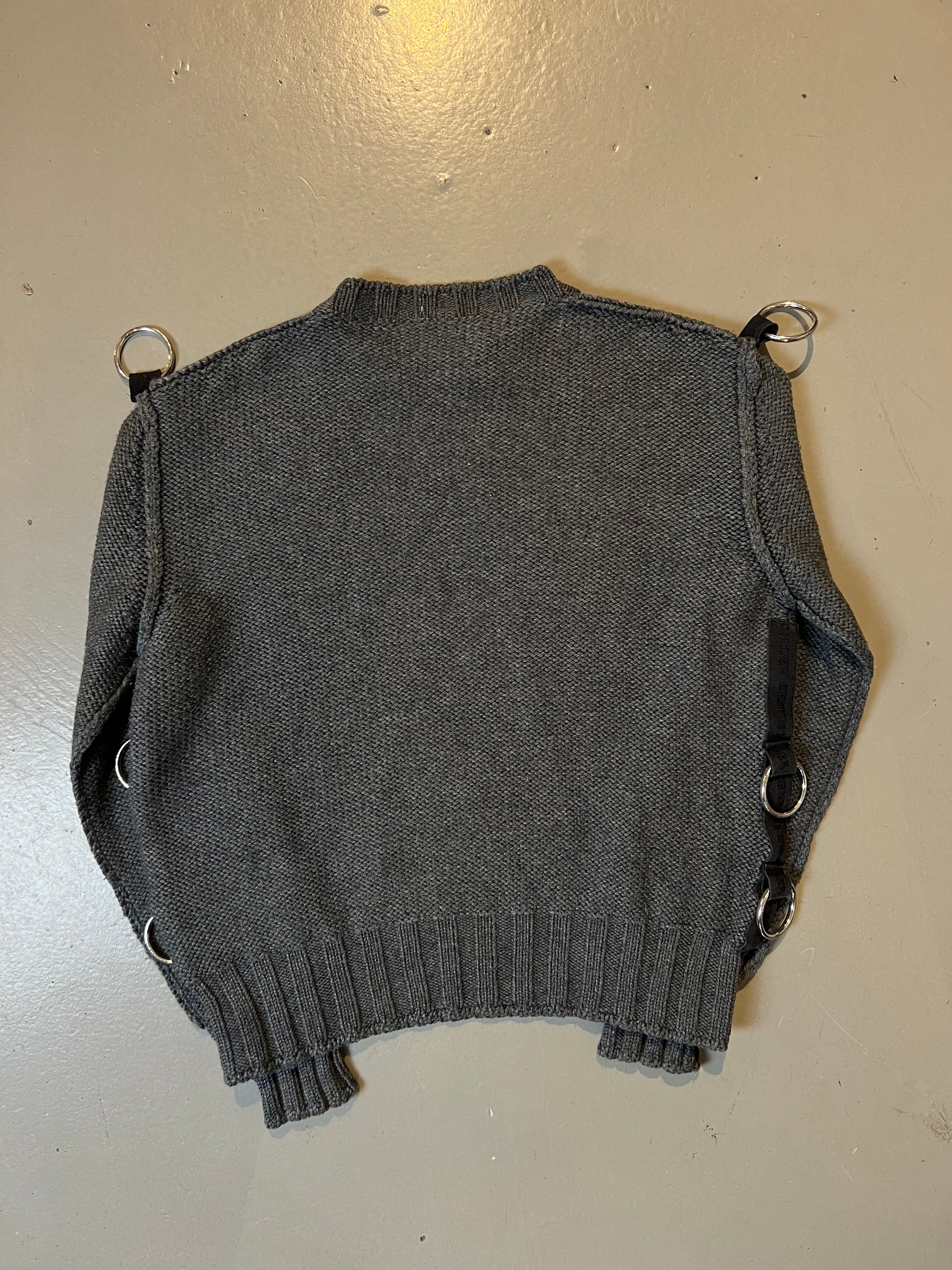 Vintage Richmond Grey Knit Sweater With Silver Hoops M/L