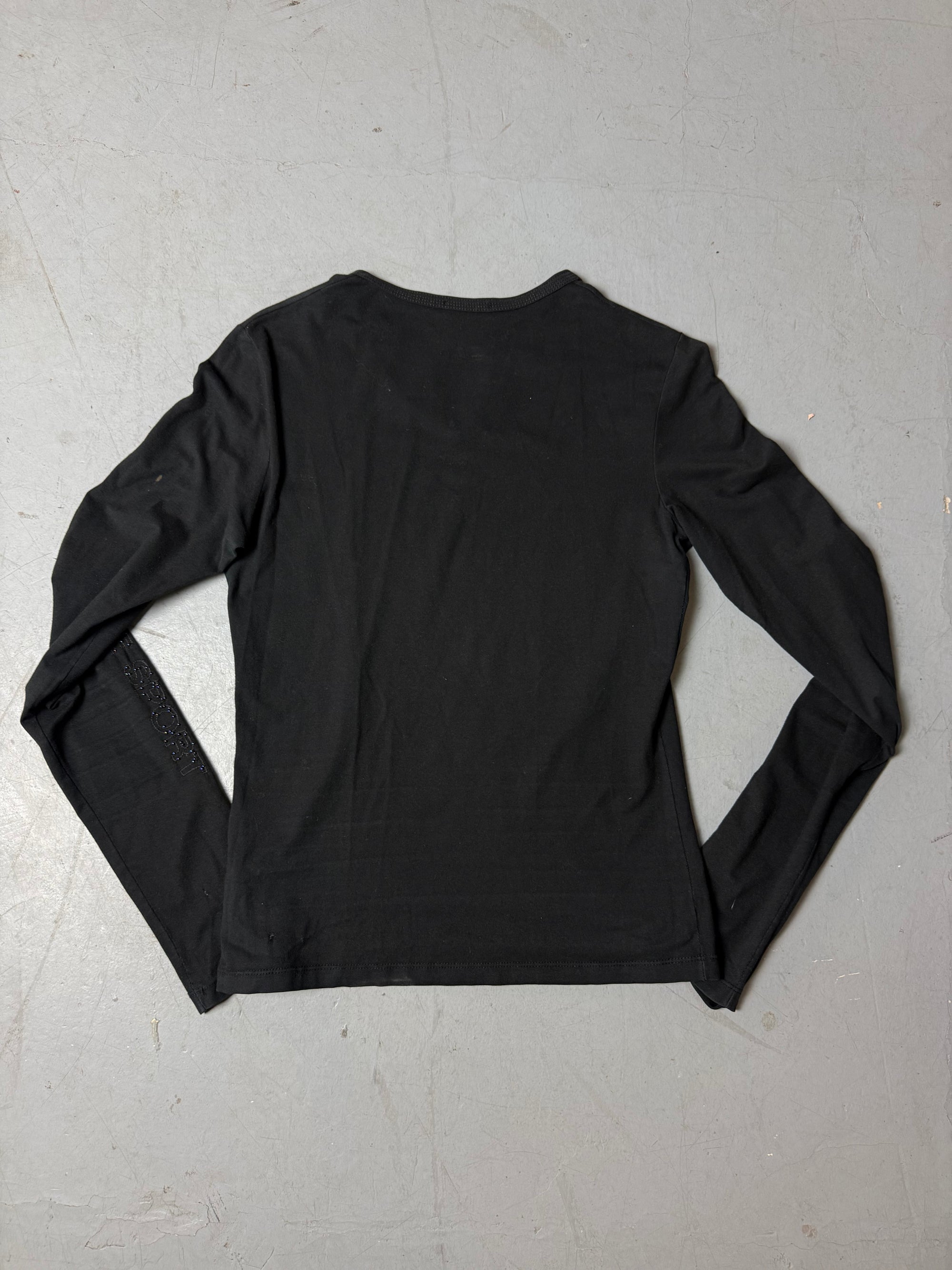 Produktbild Vintage Versace Sport Black Longsleeve von hinten