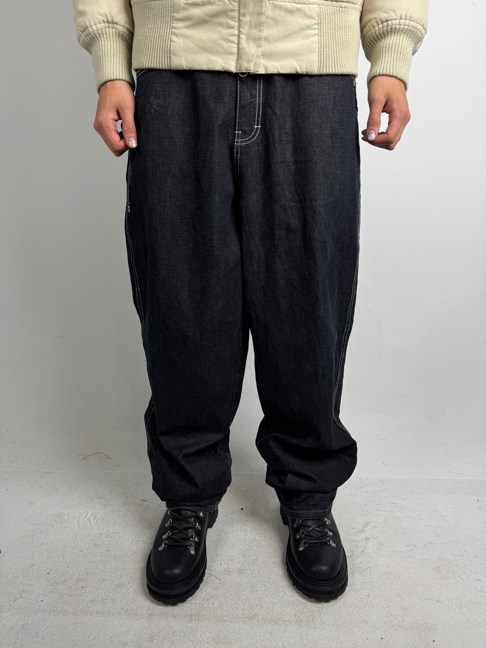 Vintage Sean John Black Grey Baggy Denim Jeans L