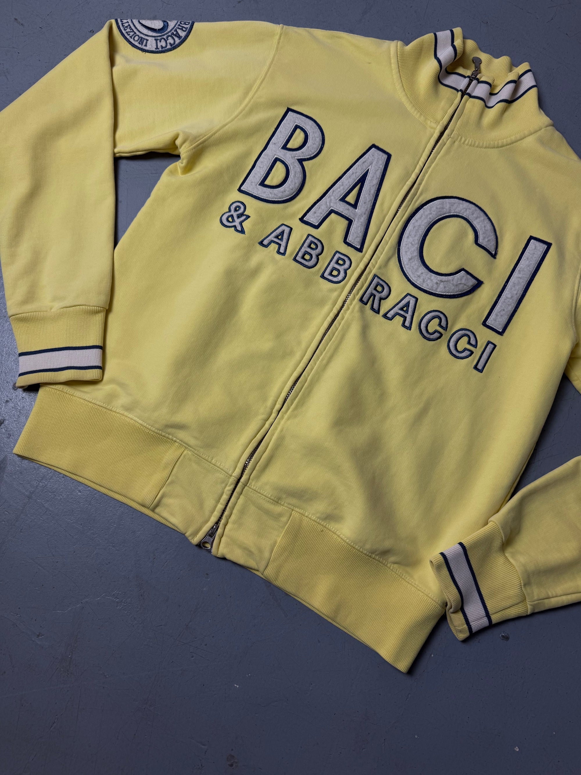 Vintage Baci&Abbracci Yellow Zip Up Sweater L