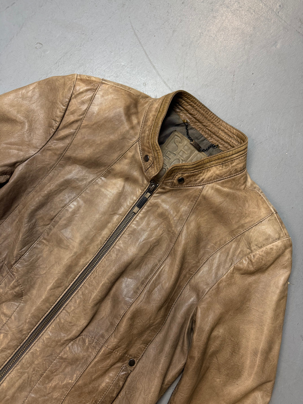 Vintage s. Oliver Light Brown Leather Jacket S