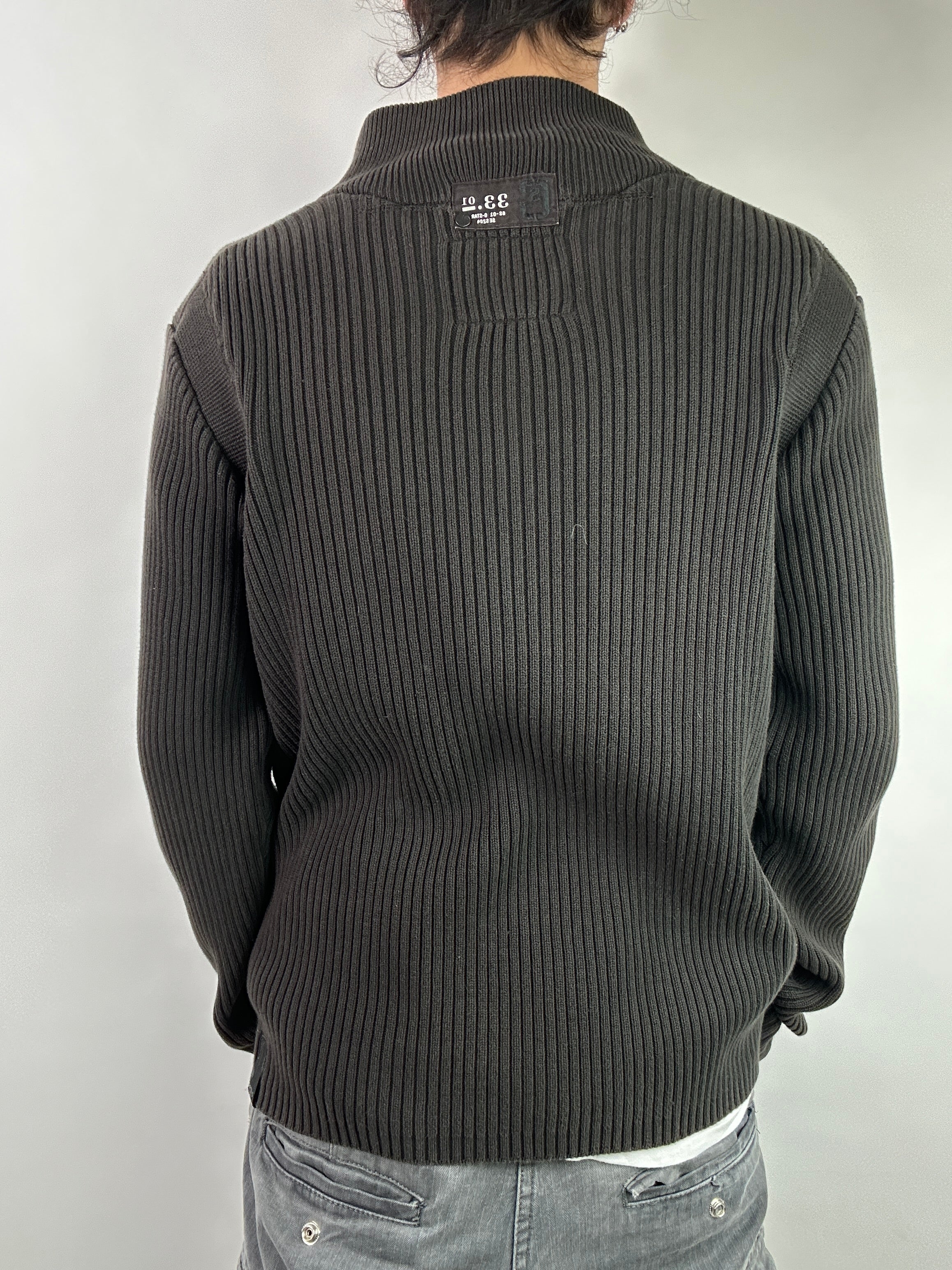 Vintage G-Star Brown Knit Zip Up Sweater XL