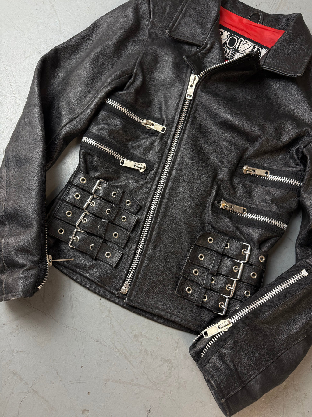 Vintage Poizon Industries Black Leather Jacket M