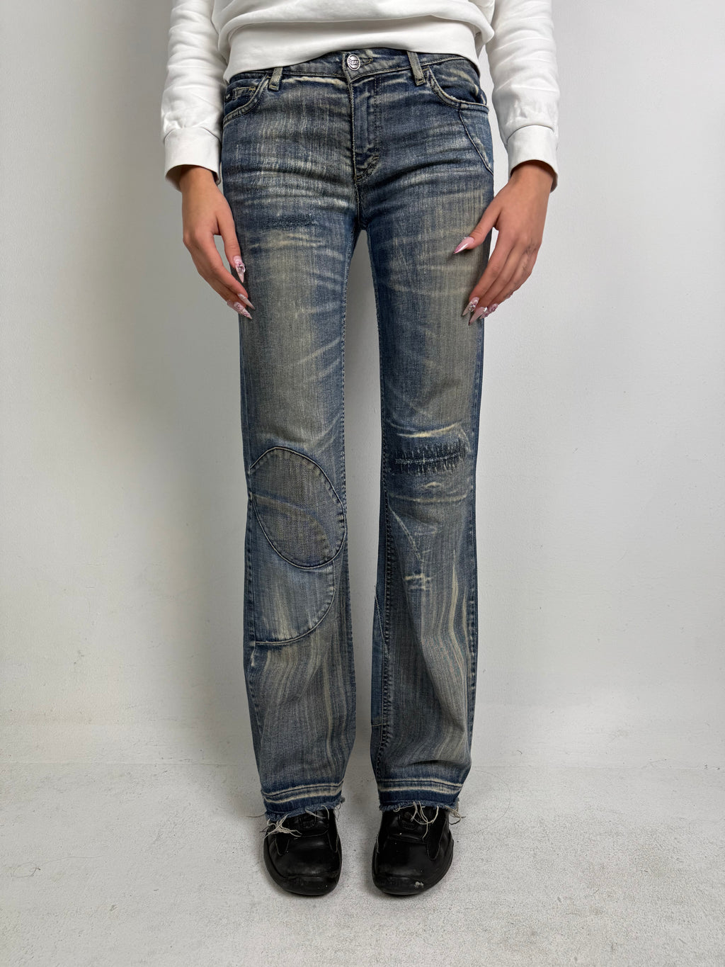 Vintage GAS Blue Washed Bootcut Jeans S