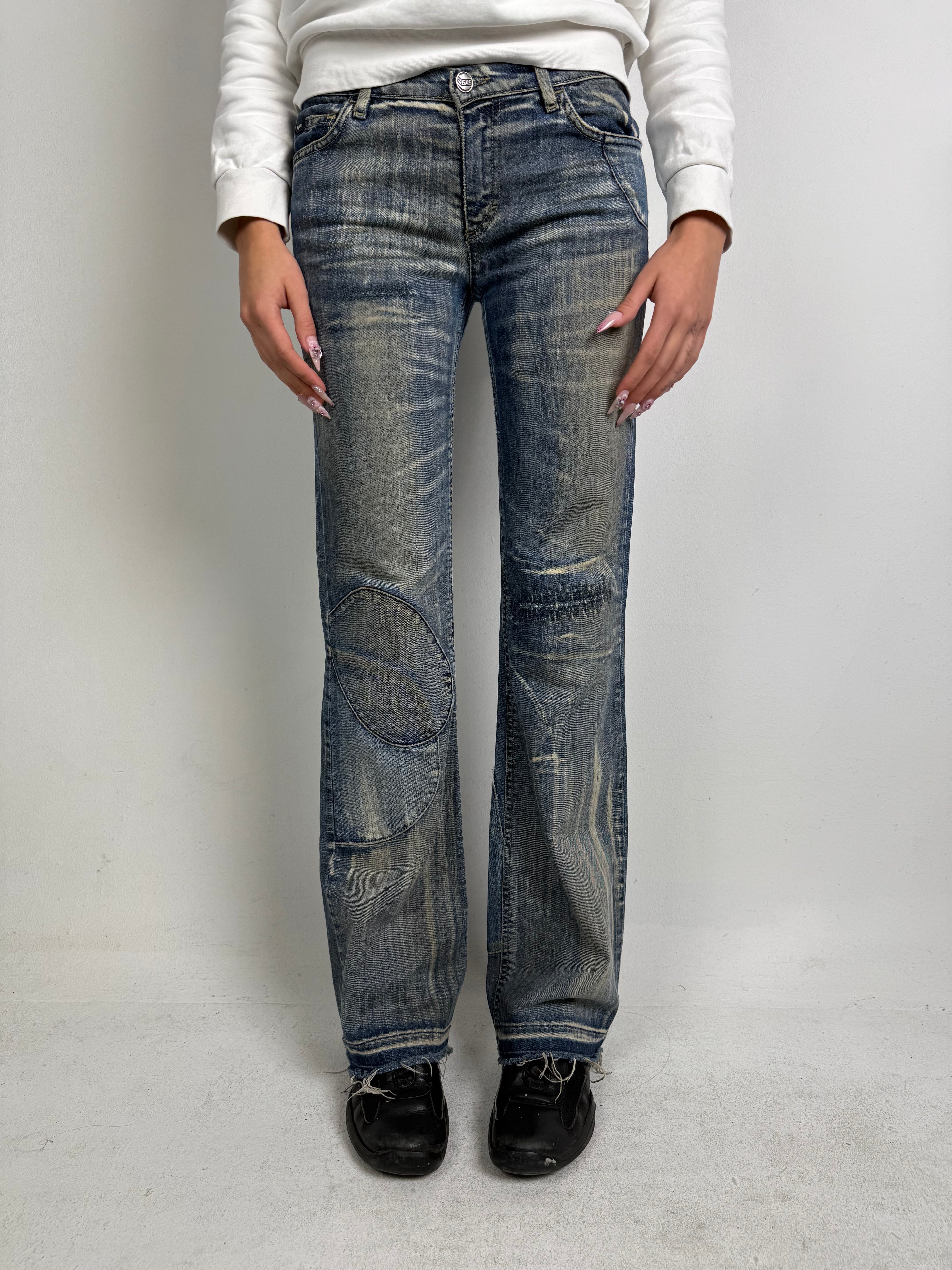 Vintage GAS Blue Washed Bootcut Jeans S